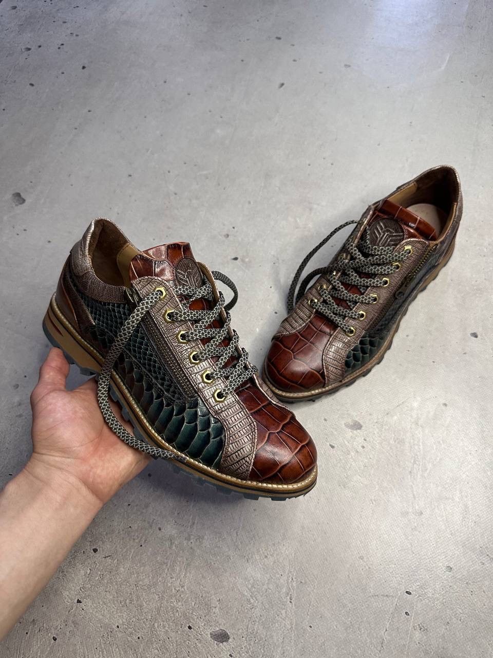 Other Lorenzi Italy Leather Sneakers Croc Snake Embossed 8 41 Rare Size US 8 / EU 41 - 1 Thumbnail