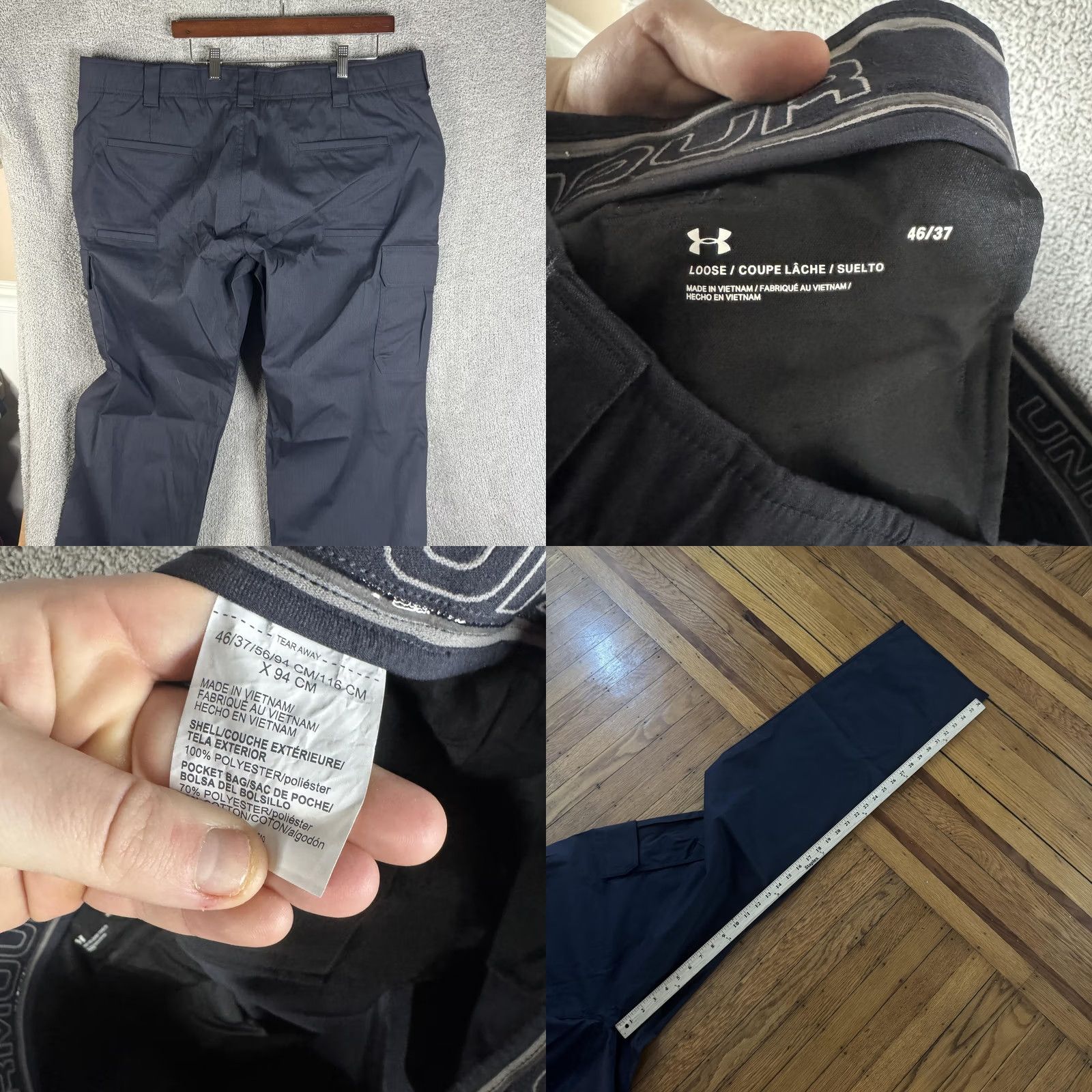 Under Armour Under Armour Storm Cargo Pants Mens 46x37 Navy Water Repellent Workwear Pants Tailored Casual Mens 46x37 Blue Cargo Pocket Navy Storm Water Resistant Size US 30 / EU 46 - 9 Thumbnail