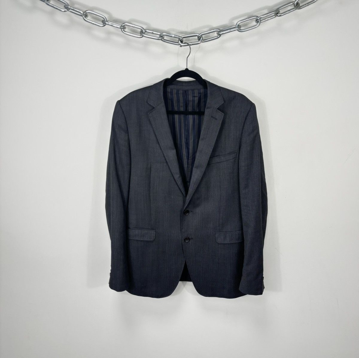 Vintage Dolce & Gabbana Men’s Birdseye Pattern Wool Blazer