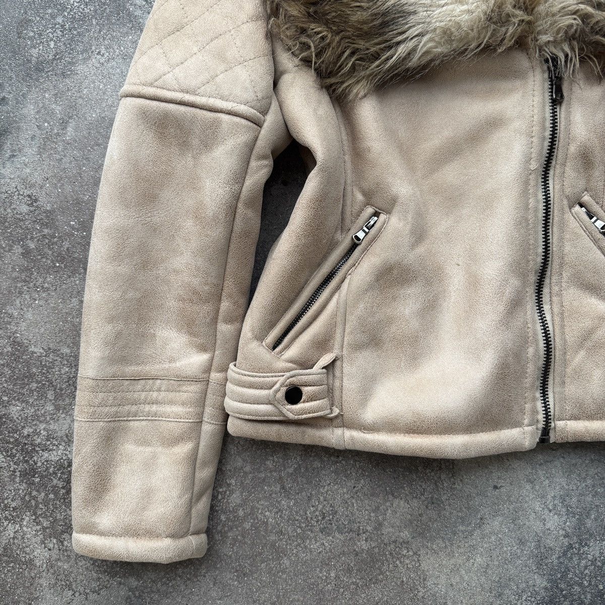 Hysteric Glamour Vintage Y2K Faux Fur Biker Style Shearling Aviator Jacket Size M / US 6-8 / IT 42-44 - 6 Thumbnail