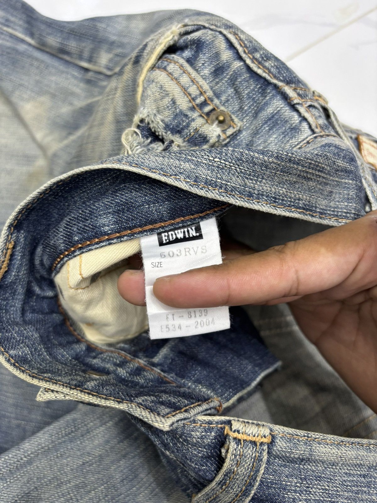Kapital Edwin 503 Rebel Vintage Mud Wash Distressed Denim Jeans Size US 35 - 13 Thumbnail