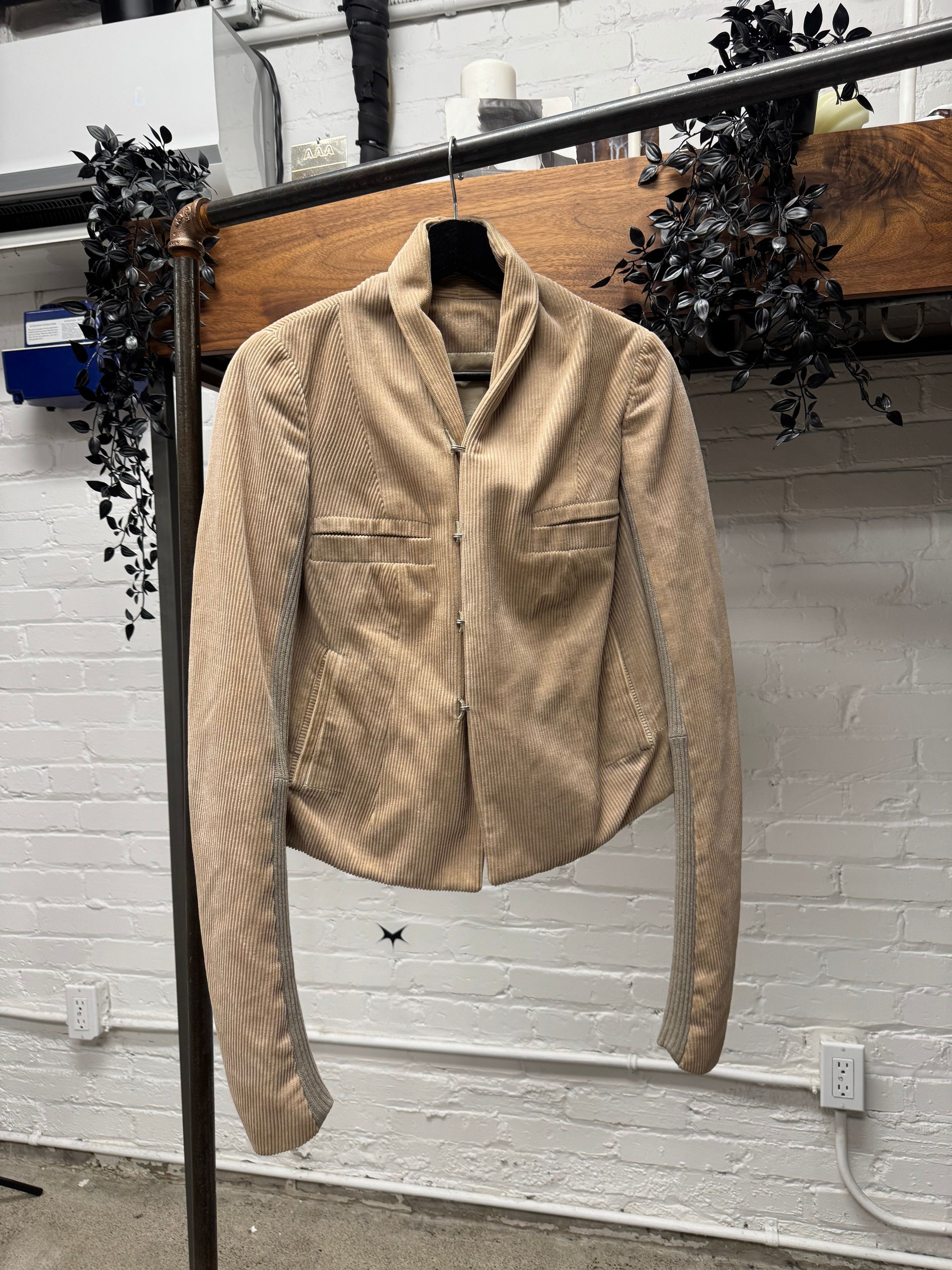 Rick Owens Rick Owens O&M Era ‘Hook n Eye Closure’ Corduroy Jacket Size US XS / EU 42 / 0 - 1 Thumbnail