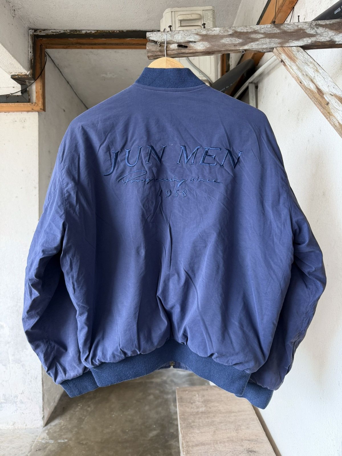 JUN MEN Vintage 90s Jun Men Embroidery Big Logo Bomber Jacket Size US L / EU 52-54 / 3 - 1 Thumbnail