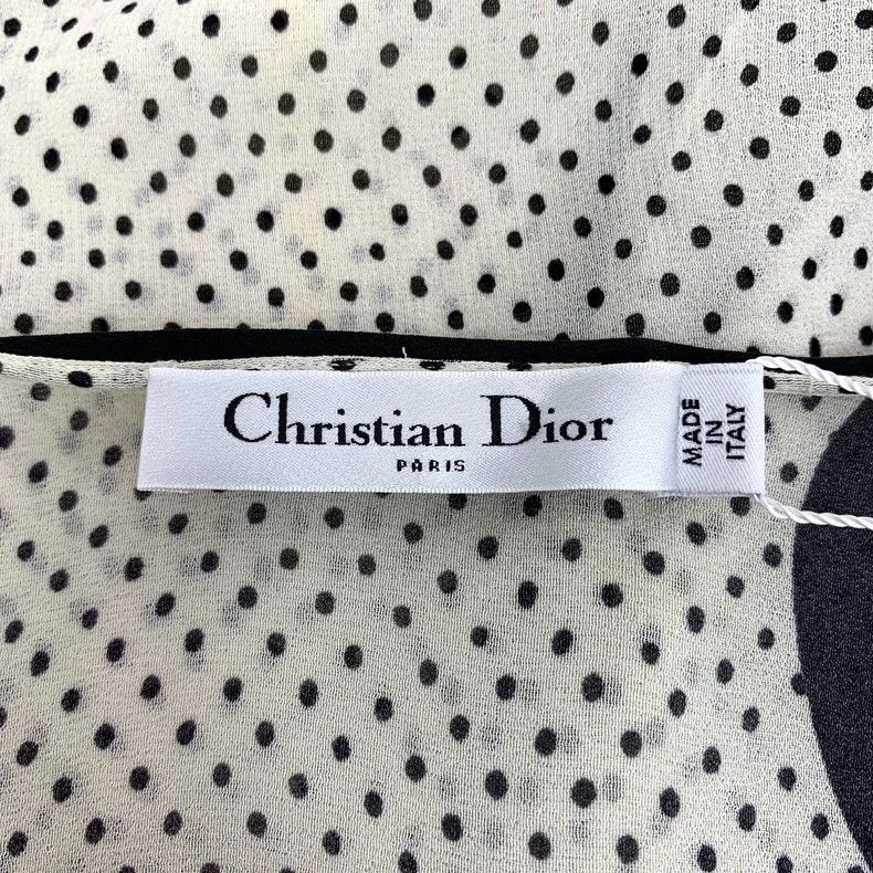 Dior Dior Beige polka dot heart full print mulberry silk single Size M / US 6-8 / IT 42-44 - 5 Thumbnail