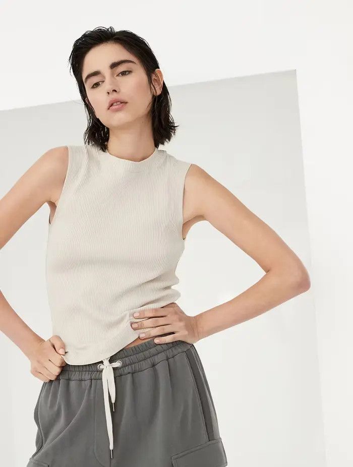 Brunello Cucinelli o1w1db10825 Tank Top in Open Grey Size XL / US 12-14 / IT 48-50 - 3 Thumbnail