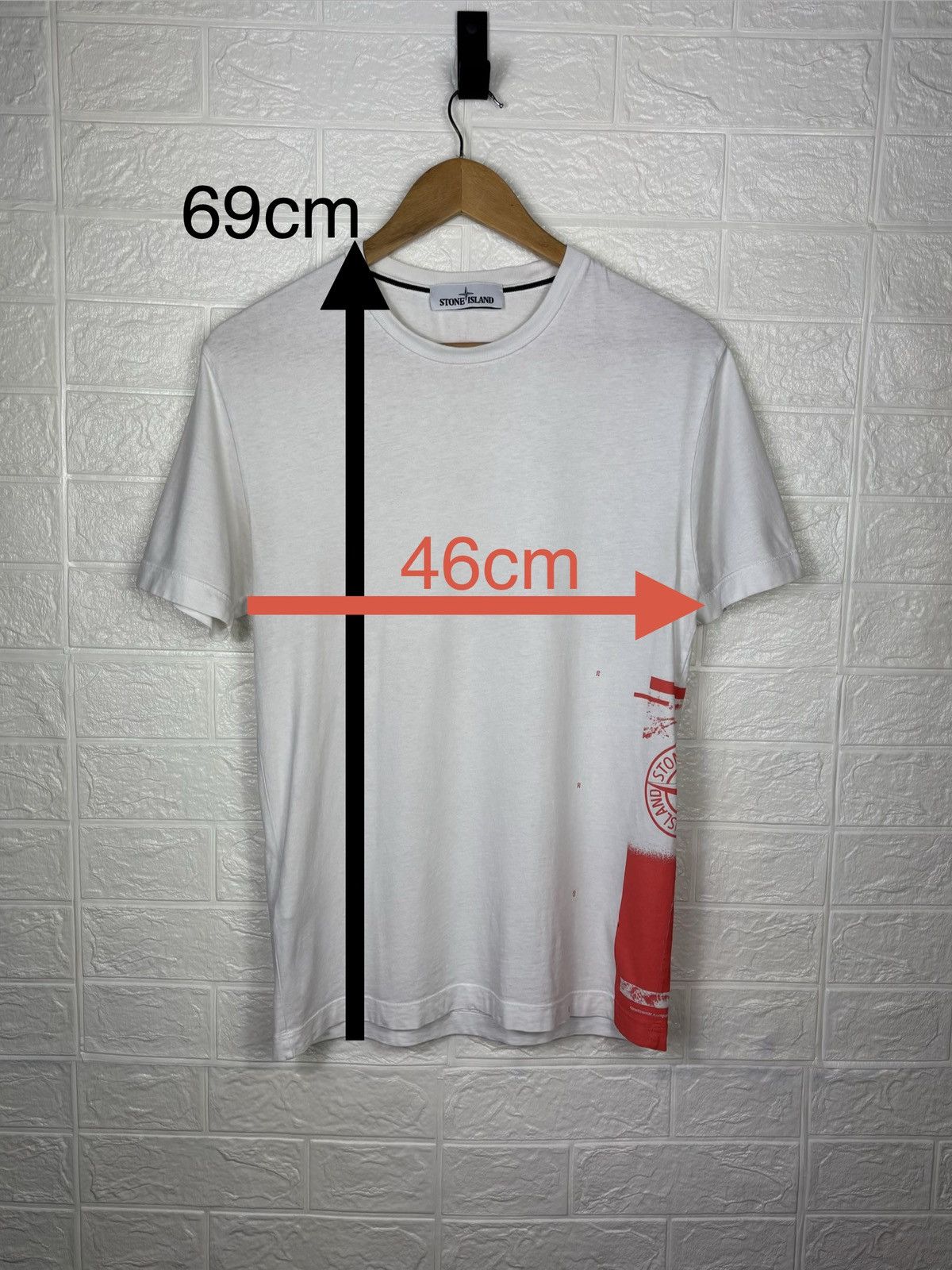 Stone Island Stone Island T-Shirt White Red Big Logo Size S Men’s Size US S / EU 44-46 / 1 - 2 Thumbnail