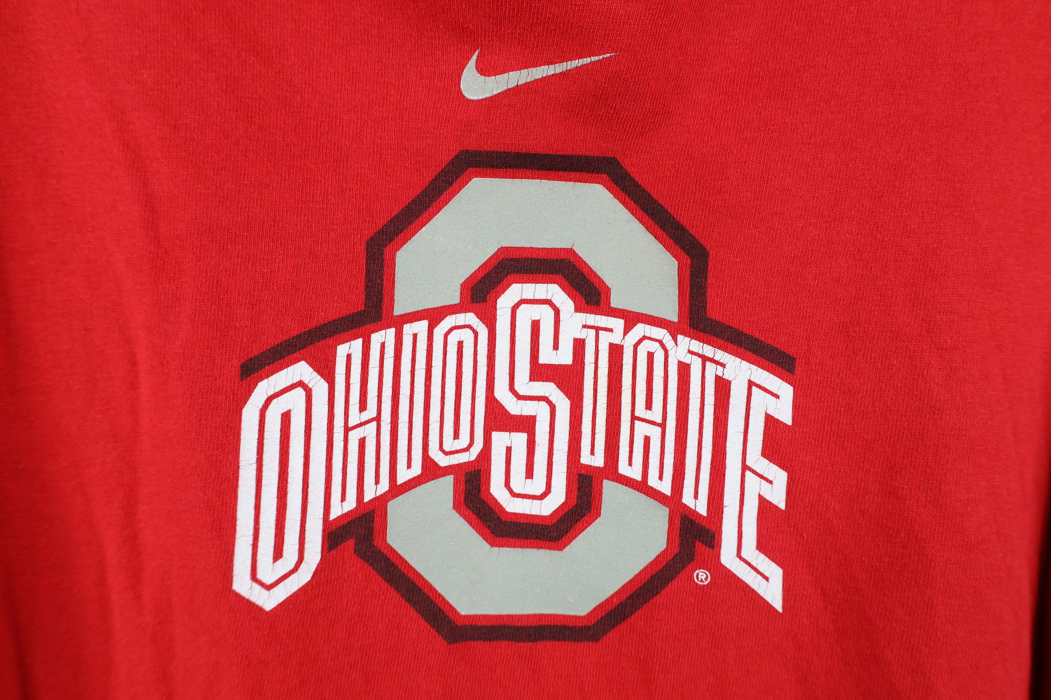 Nike Vintage Nike Center Swoosh Ohio State University T-Shirt Red Size US L / EU 52-54 / 3 - 4 Thumbnail