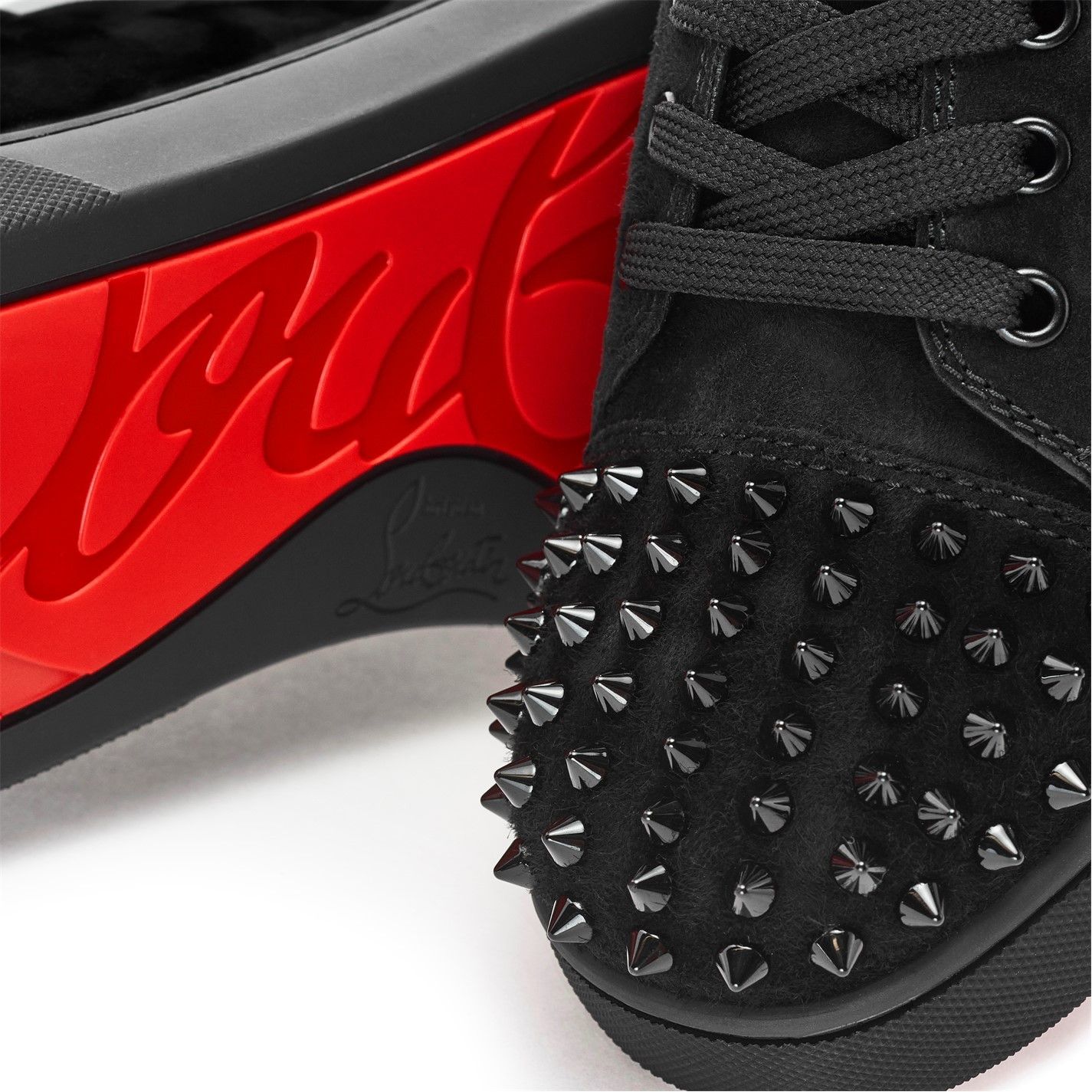 Christian Louboutin Men'S Louis Junior Spikes Suede Trainers Size US 11 / EU 44 - 6 Thumbnail