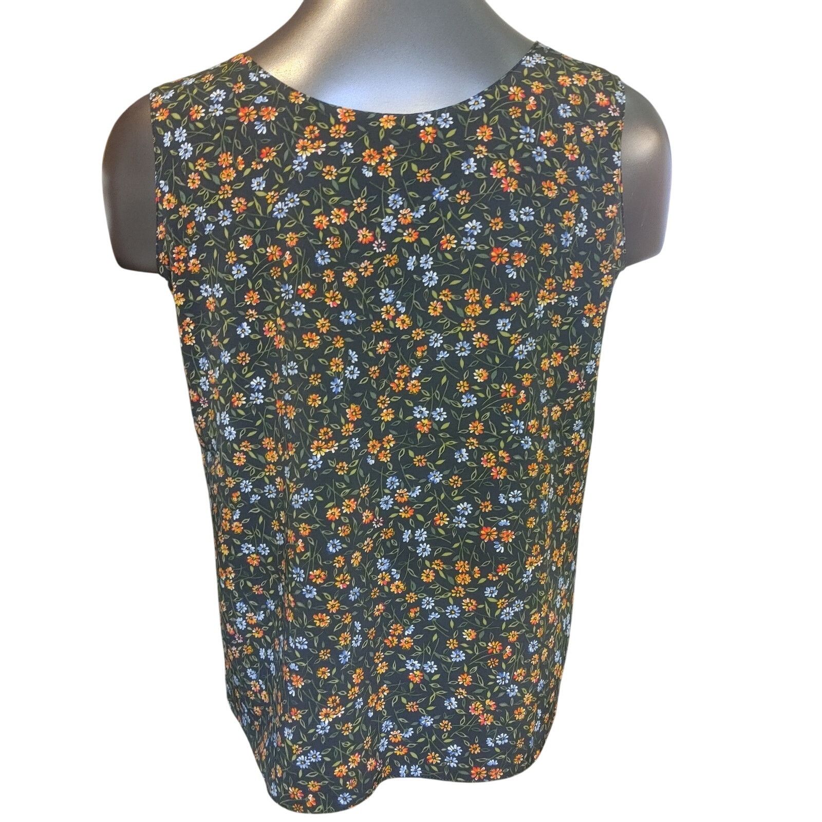 Other Impressions Womens S Navy Blue/Yellow Dainty Floral Tank Top Size S / US 4 / IT 40 - 2 Thumbnail