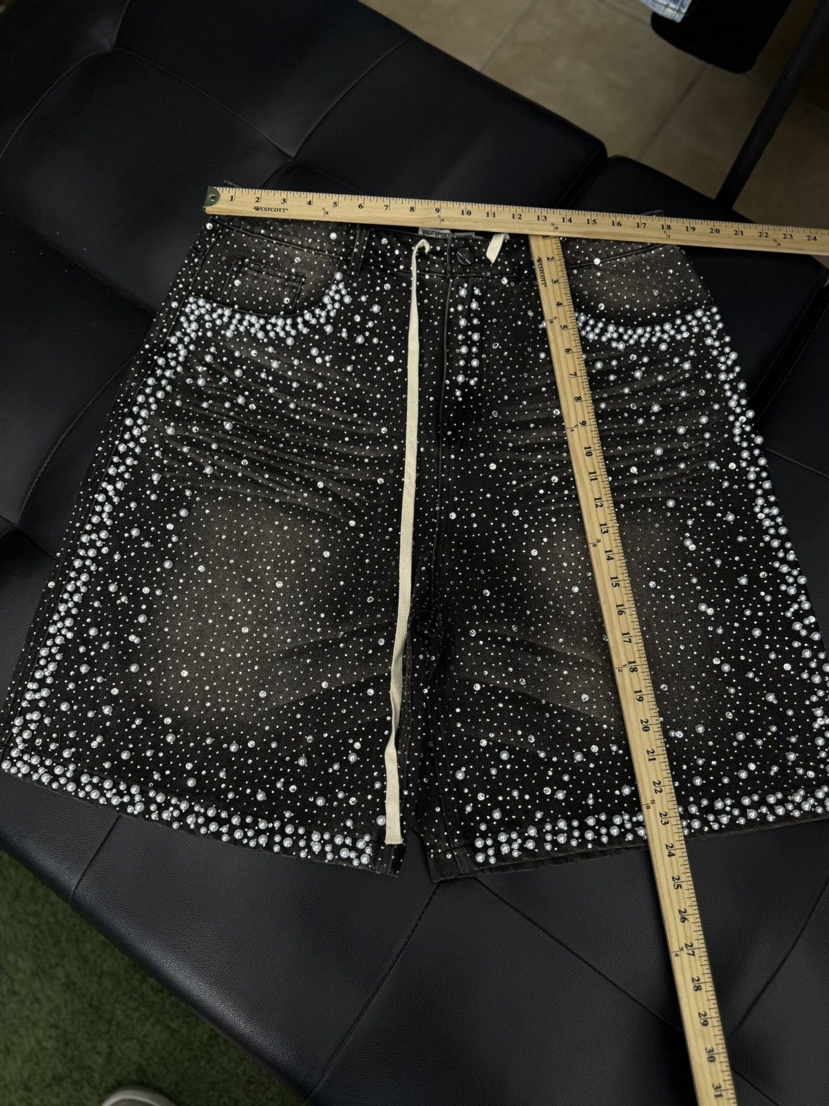 Vale Valley Rhinestone Crystal Shorts Denim Black Size 34 Size US 34 / EU 50 - 8 Thumbnail
