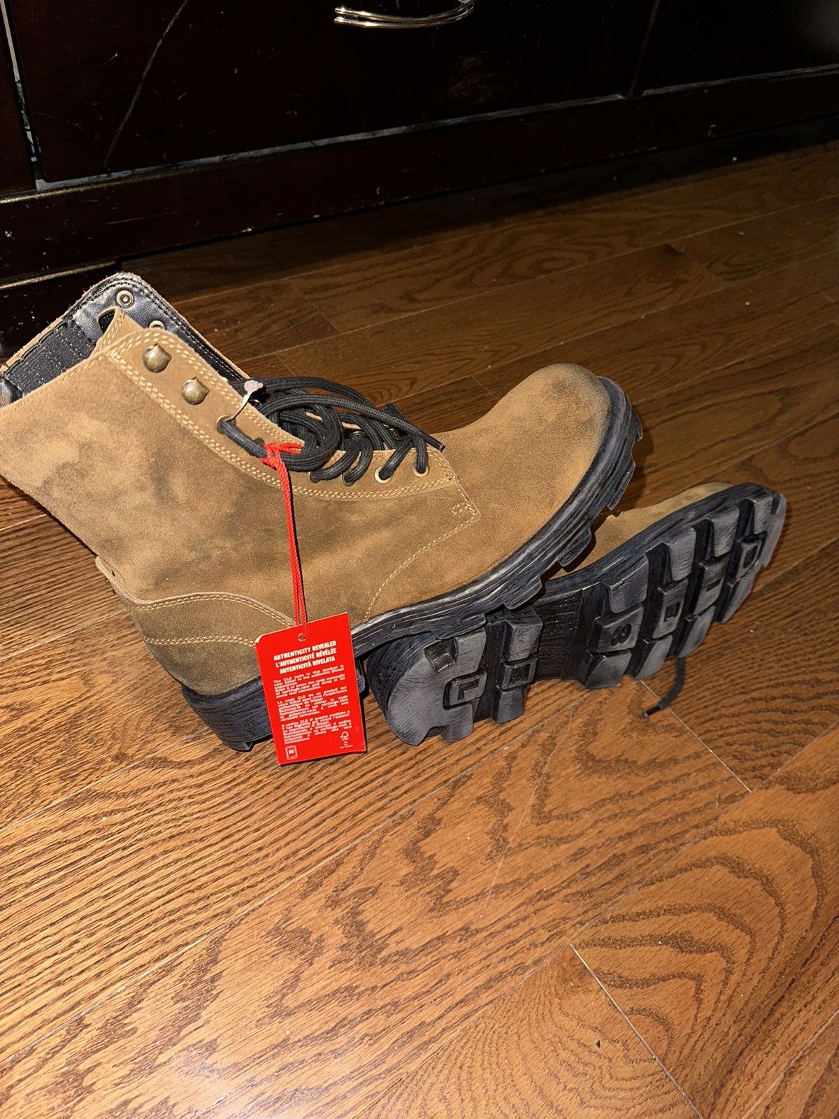 Diesel DIESEL D-HAMMER BT Combat Boots - Walnut Brown Oiled Suede Size US 10.5 / EU 43-44 - 5 Thumbnail