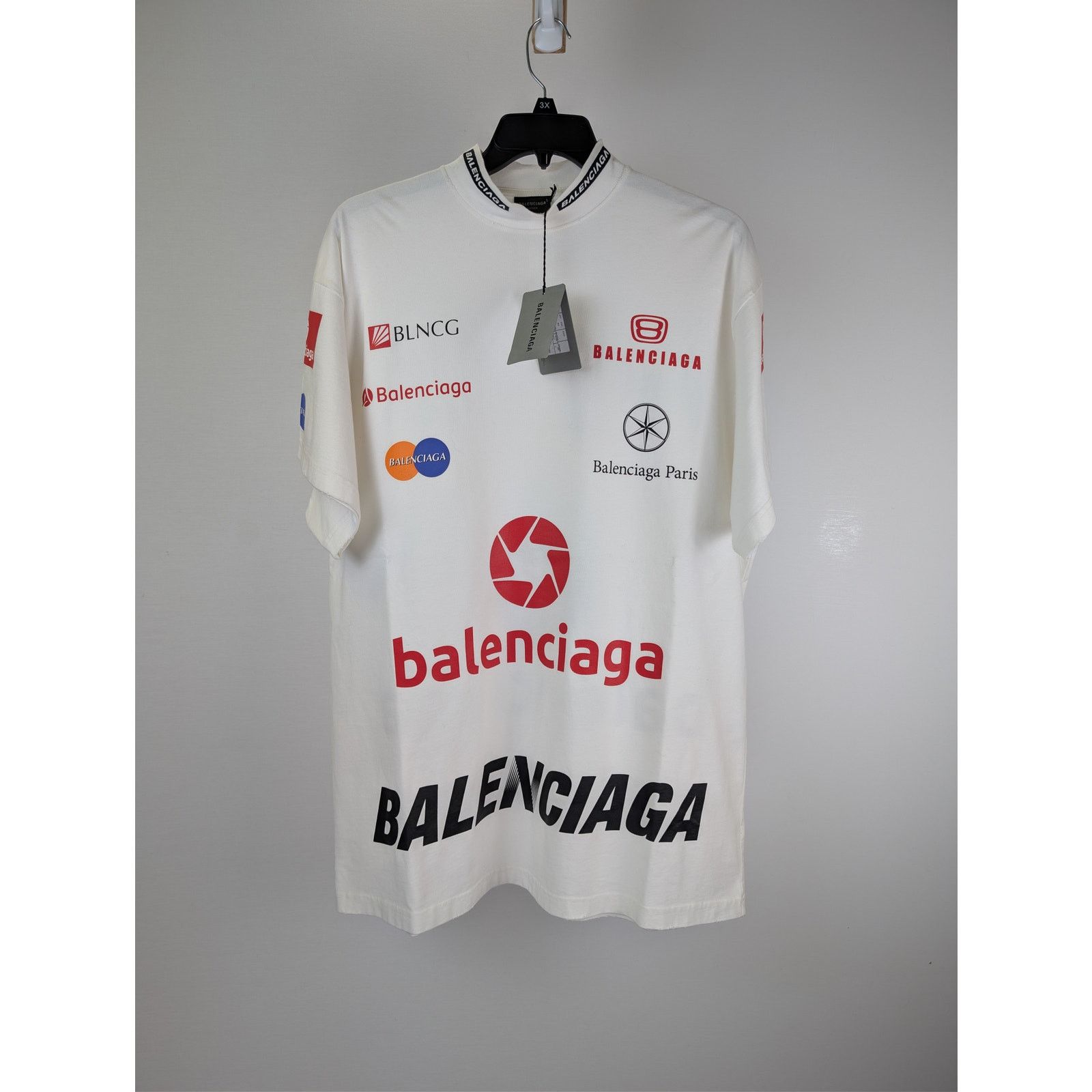 Balenciaga o1rshd1 Top League Vintage Jersey Short Sleeve T-Shirt White Size US M / EU 48-50 / 2 - 1 Thumbnail