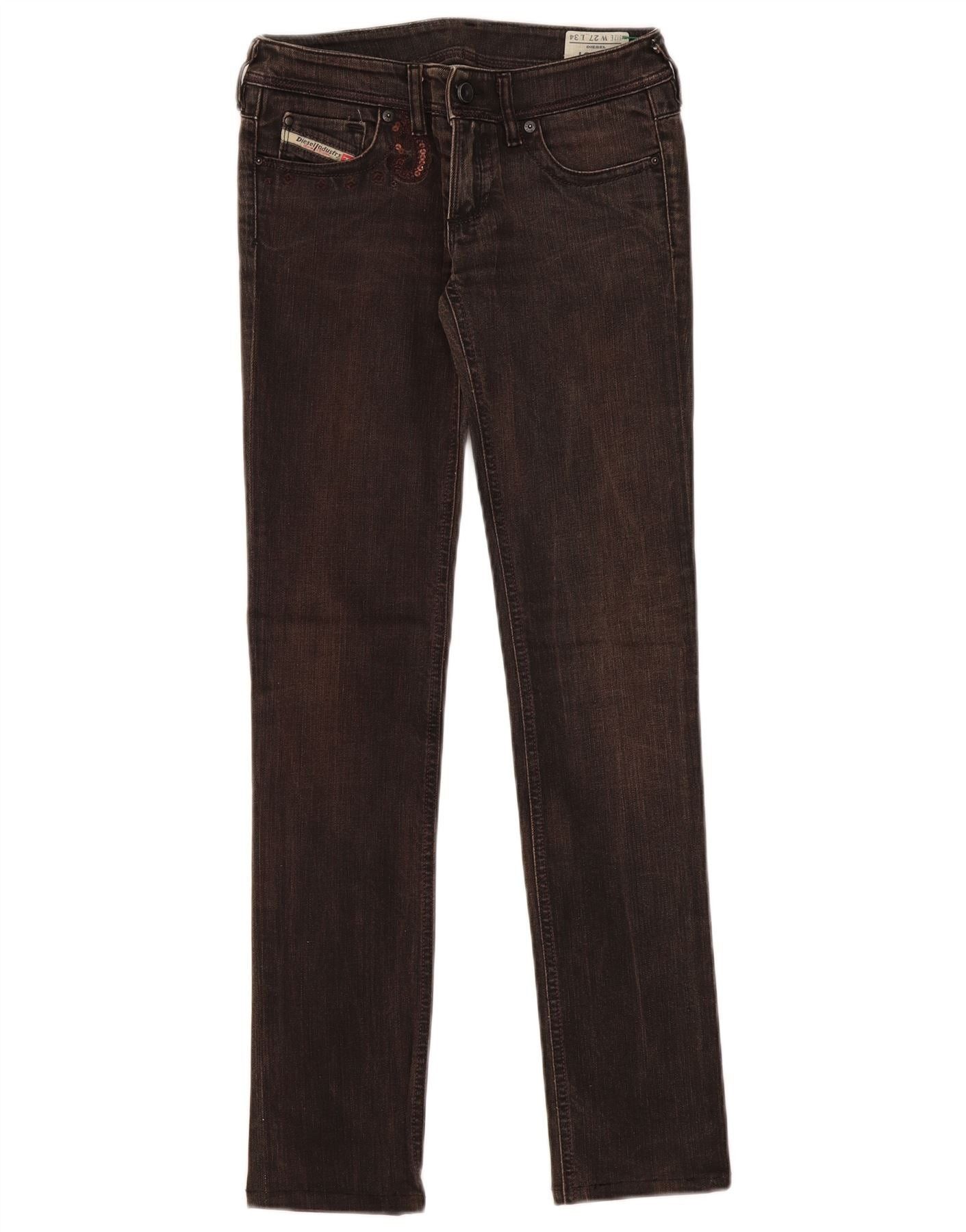 Diesel Womens Lowky Skinny Jeans W27 L34 Grey Cotton Size 42" / US 20 - 1 Thumbnail