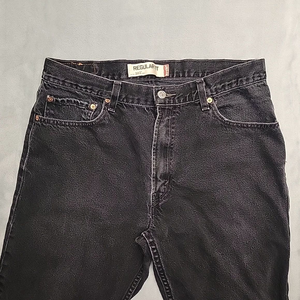 Denime Levis Jeans Mens 36x30 Black 505 Denim 100% Cotton Straight Leg Casual Pants VTG - Mens - Jeans - 36x30 - Black - 505 - Straight - Denim Size US 36 / EU 52 - 3 Thumbnail