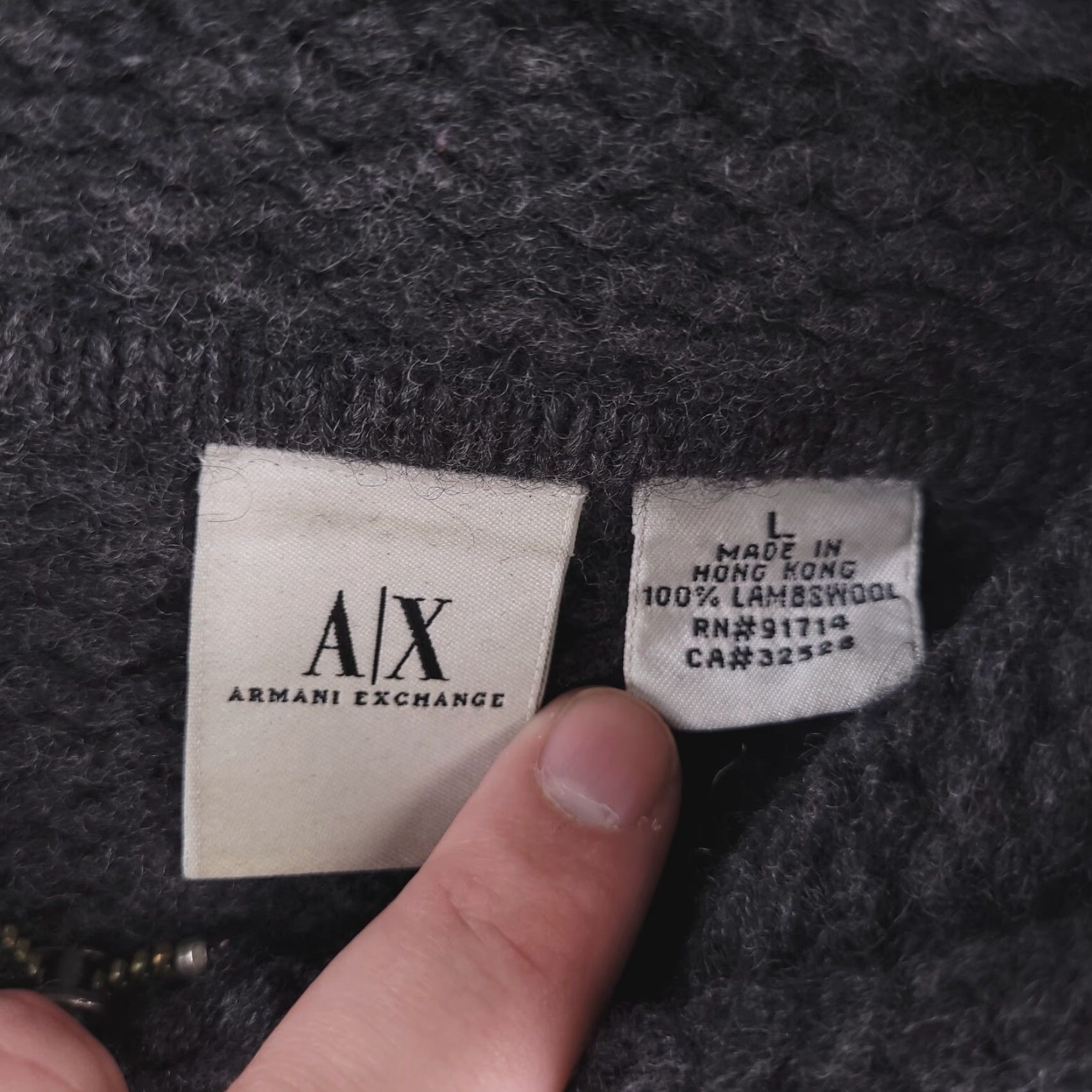 Armani Exchange Armani Exchange Hoodie Womens Large Gray 100% Wool Zip Full Zip Wool Material Gray Womens L Folded Size L / US 10 / IT 46 - 5 Thumbnail