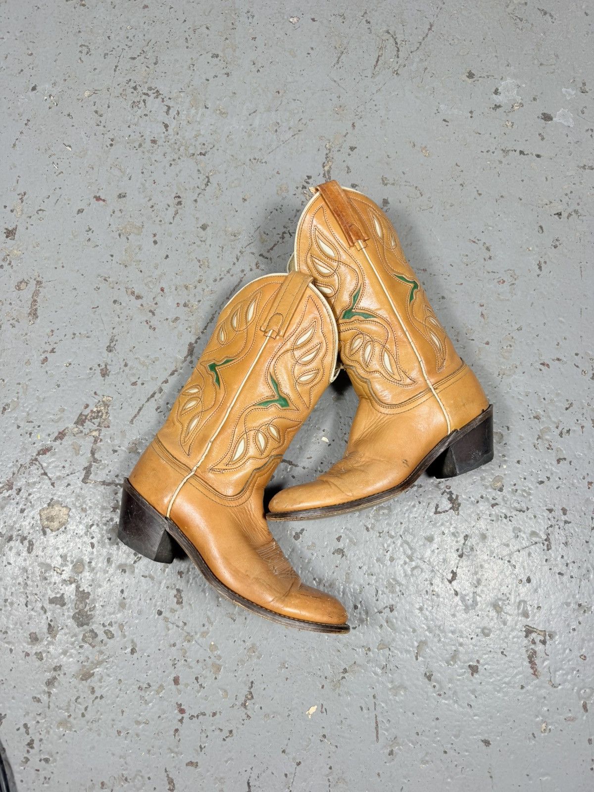 Acme Clothing 70s Vintage Acme Usa Made Cowhide Cowboy Boots Size US 6.5 / IT 36.5 - 1 Thumbnail