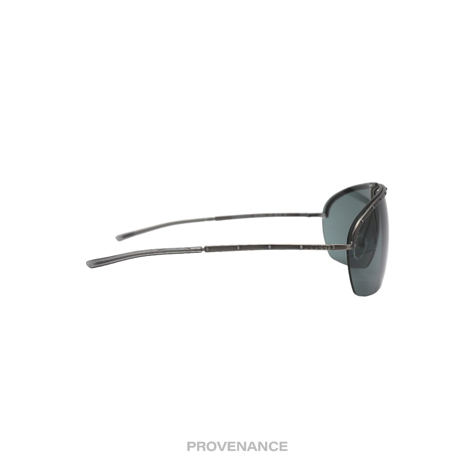 Gucci 🔴 Gucci Vintage Shield Sunglasses - Gunmetal Size ONE SIZE - 5 Thumbnail