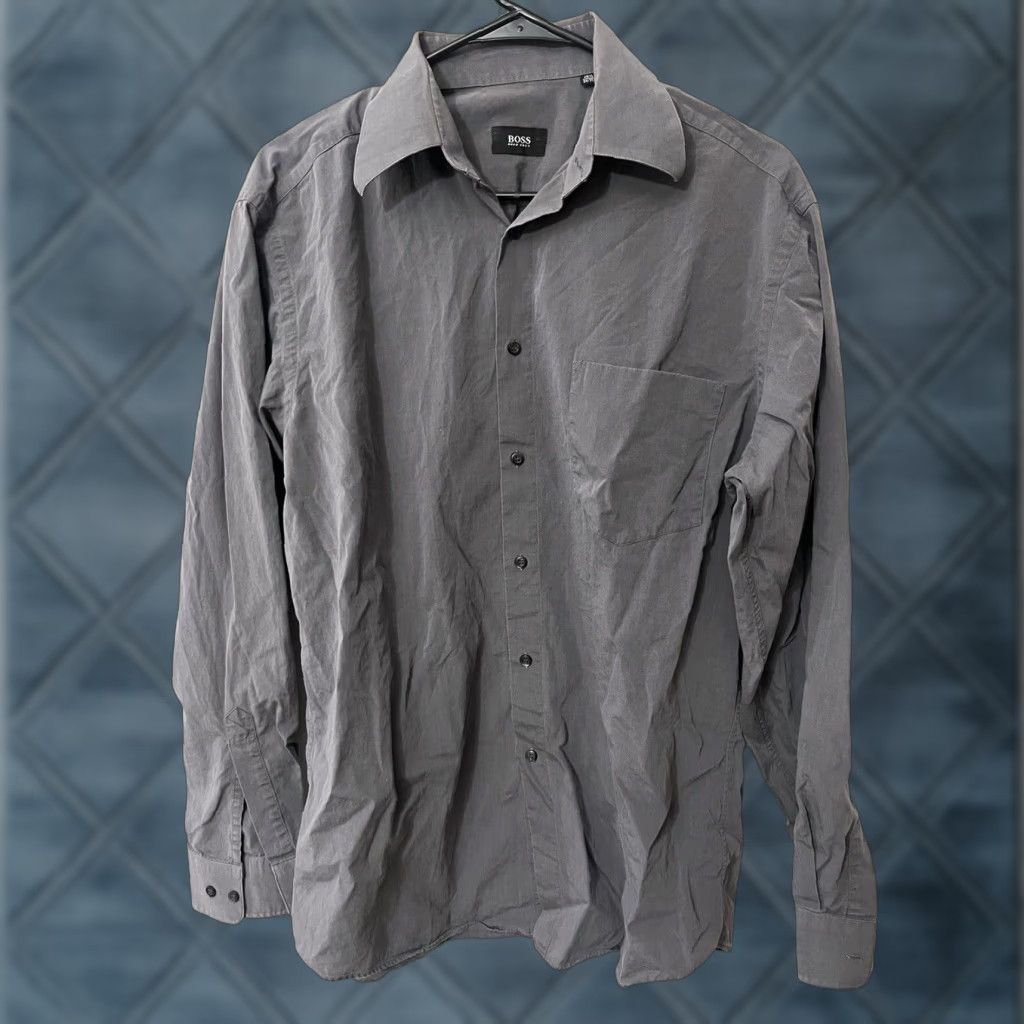 Hugo Boss Hugo Boss Shirt Mens 15 34/35 Gray Long Sleeve Button Up Collar Size US M / EU 48-50 / 2 - 1 Thumbnail