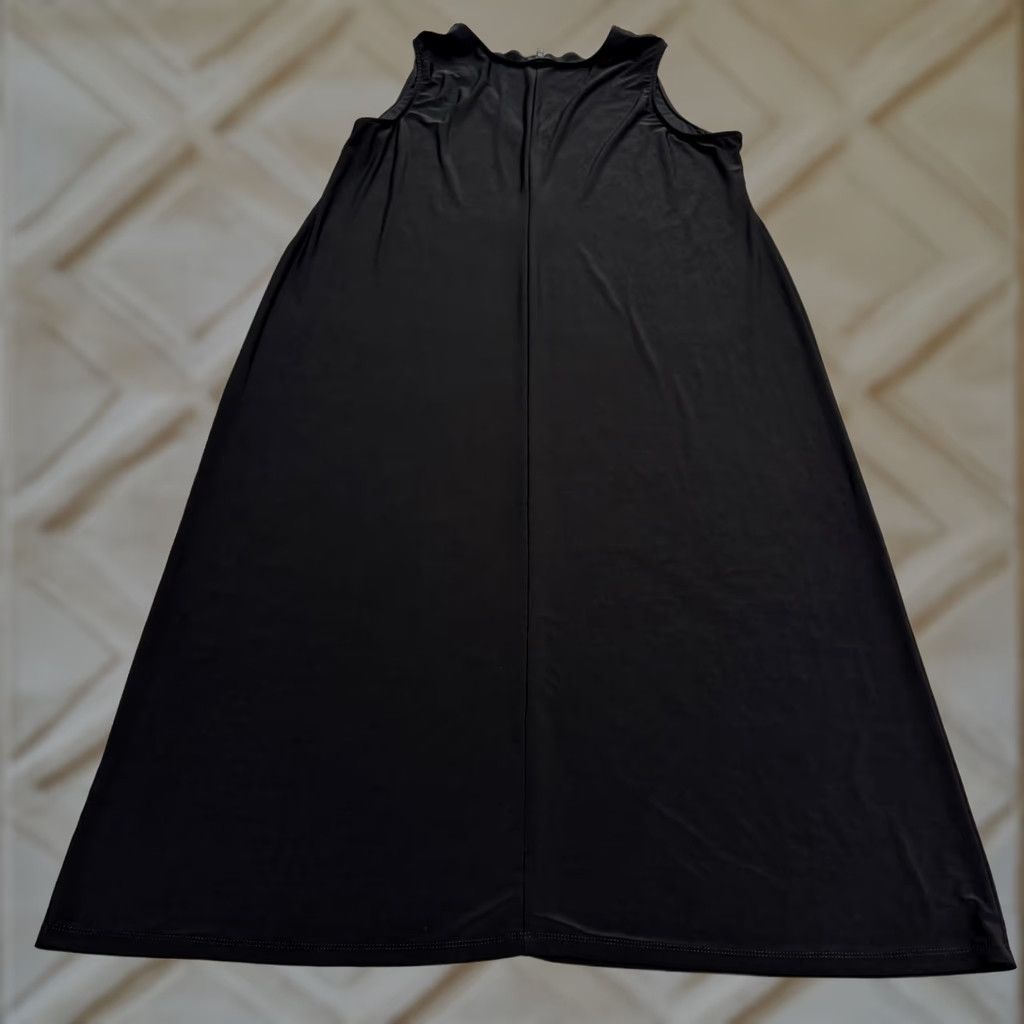 Agolde Franne Golde Sleeveless Maxi Shift Dress Womens 2XL Black V-Neck Stretch Classic Size XXL / US 16-18 / IT 52-54 - 1 Thumbnail