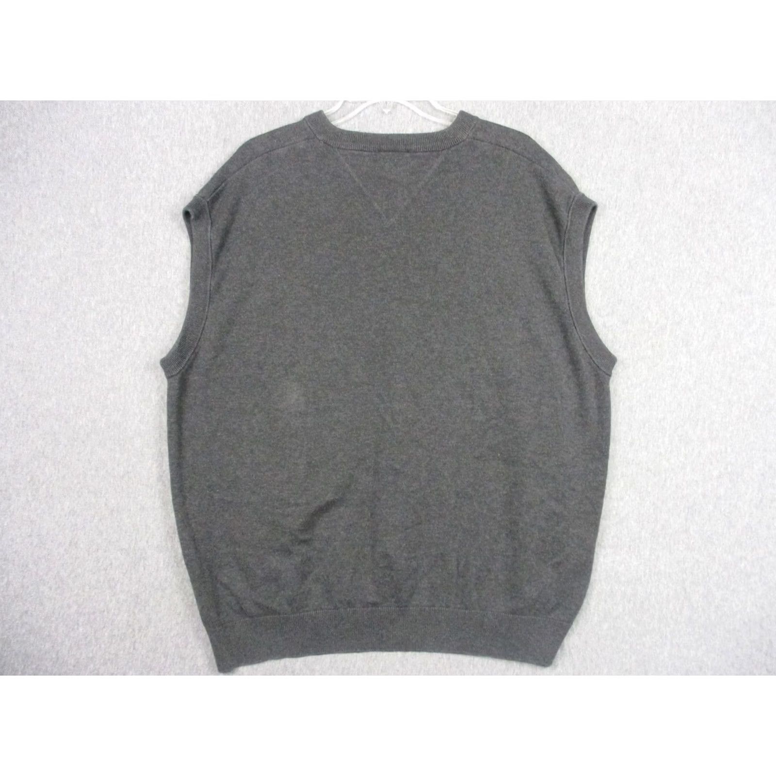 Lacoste Lacoste Mens Vest 3XL Gray Sleeveless V-Neck Cotton Knit Pullover Croc Big & Tall Size US XXL / EU 58 / 5 - 5 Thumbnail