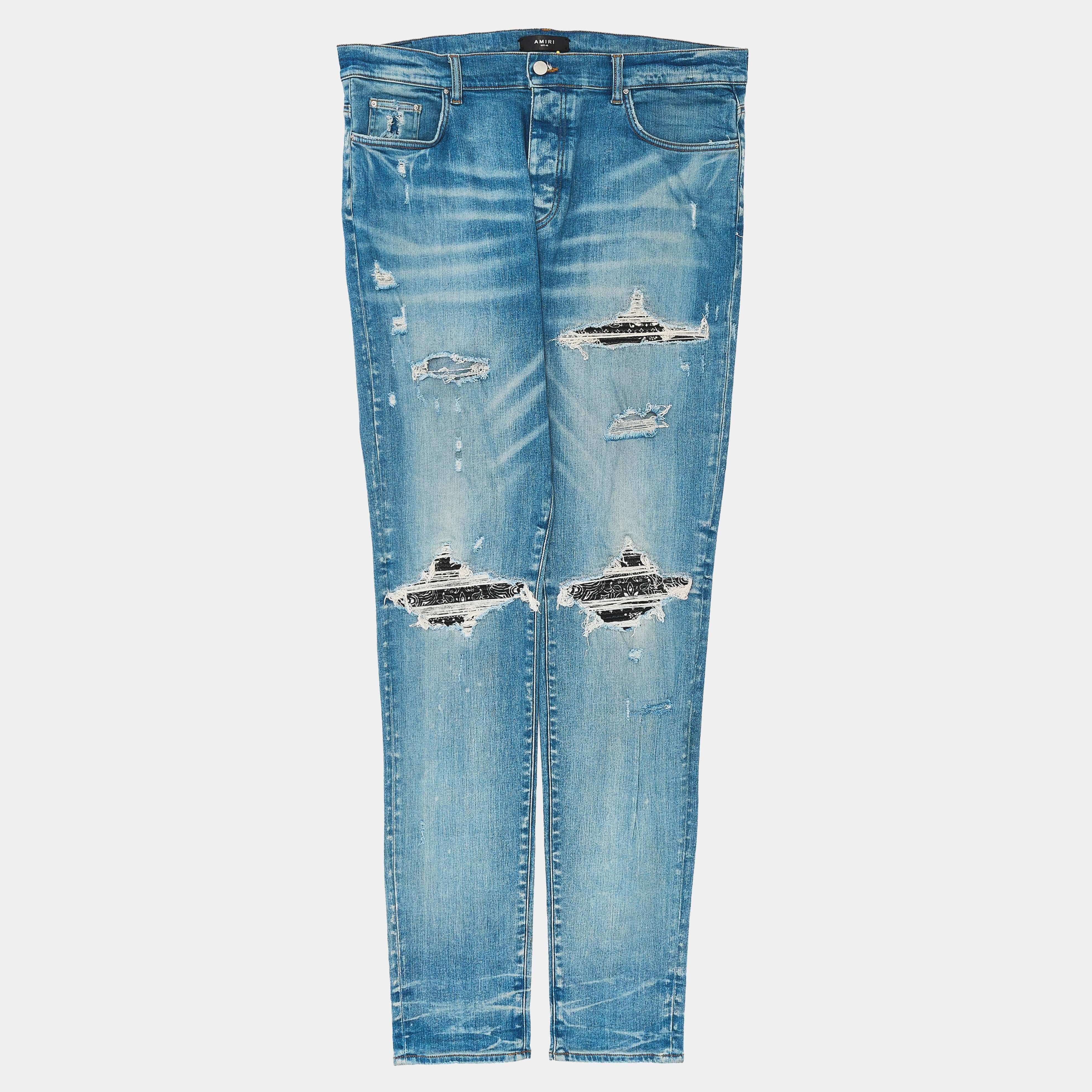 Amiri MX1 Bandana Patch Jeans Clay Indigo
