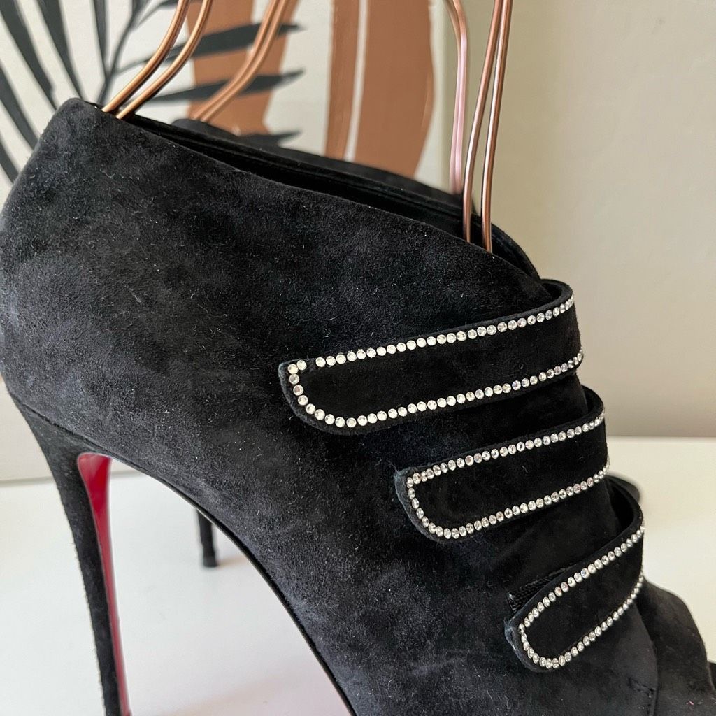 Christian Louboutin Christian Louboutin Heels Triplica Strass 100 Suede Booties Size US 9 / IT 39 - 7 Thumbnail