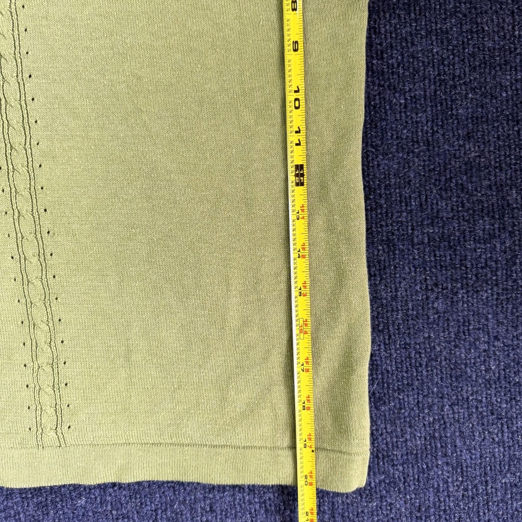 Vintage VINTAGE S.M.L. Design Sweater Womens L Green Mock Neck Tight-Knit Short Sleeve Pullover Casual Hips-Length Size L / US 10 / IT 46 - 5 Thumbnail