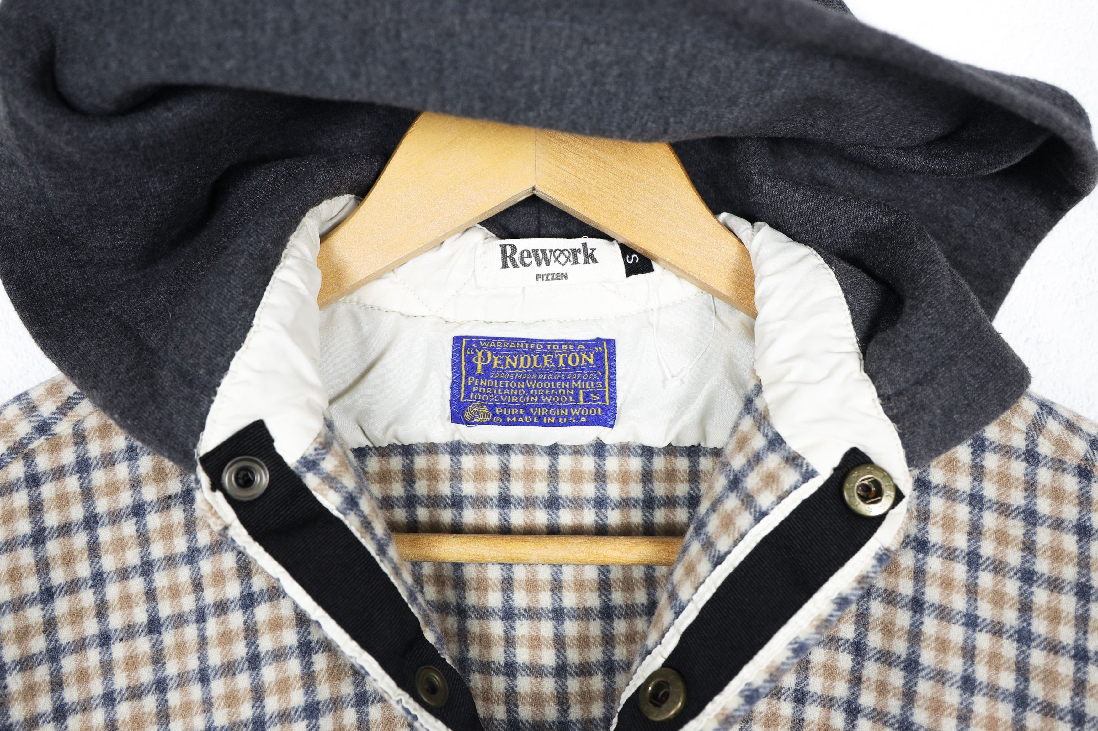 Pendleton Womens Pendleton Rework Wool Flannel Shirt Hoodie USA Size XS / US 0-2 / IT 36-38 - 6 Thumbnail