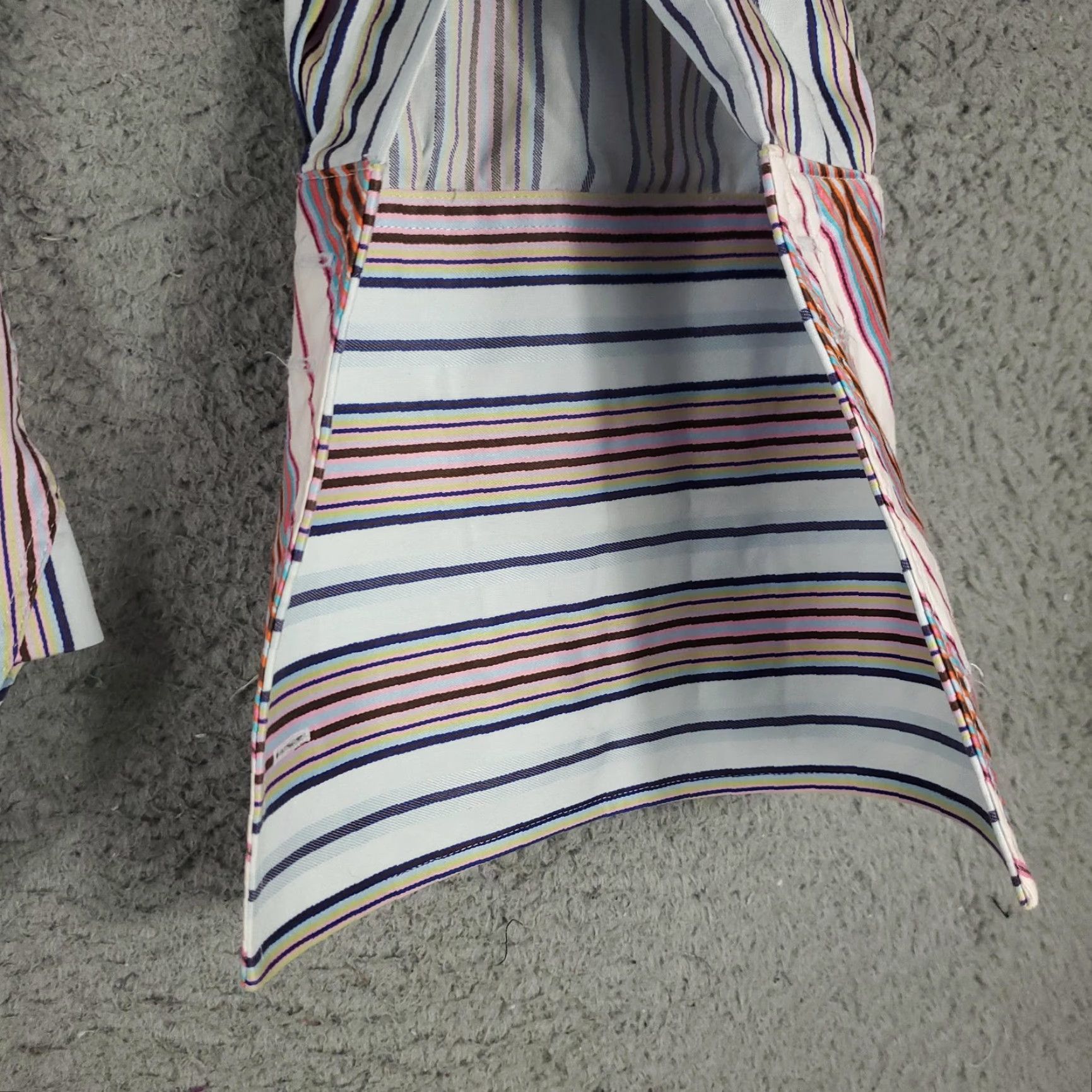 Ted Baker Ted Baker Dress Shirt Mens 17 Large White Striped Spread Cuff Classic Cotton Size 46R - 4 Thumbnail