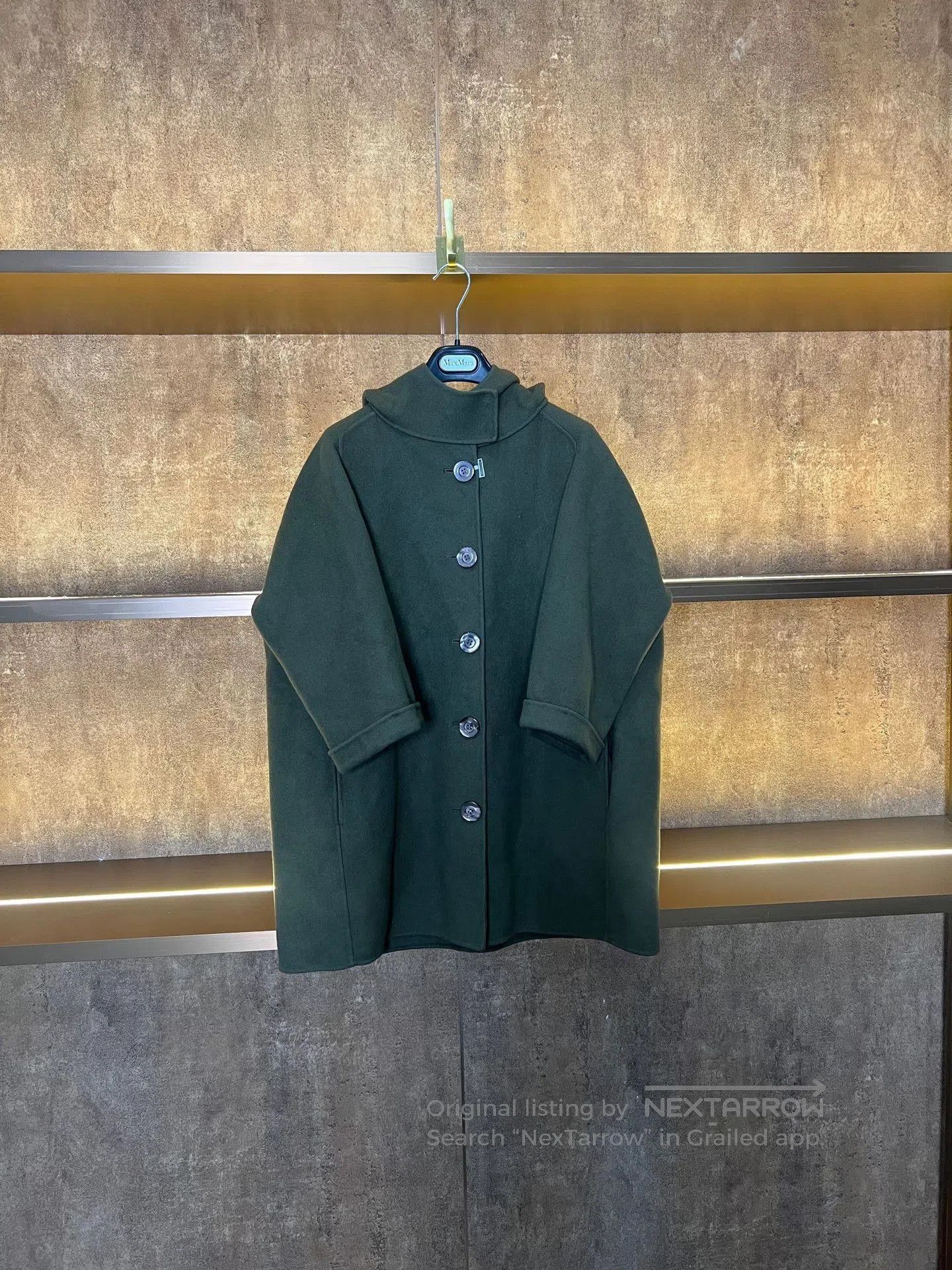 Dior Dior Dark Green Cashmere Hooded Coat. Size XXS / US 00 / IT 34 - 1 Thumbnail
