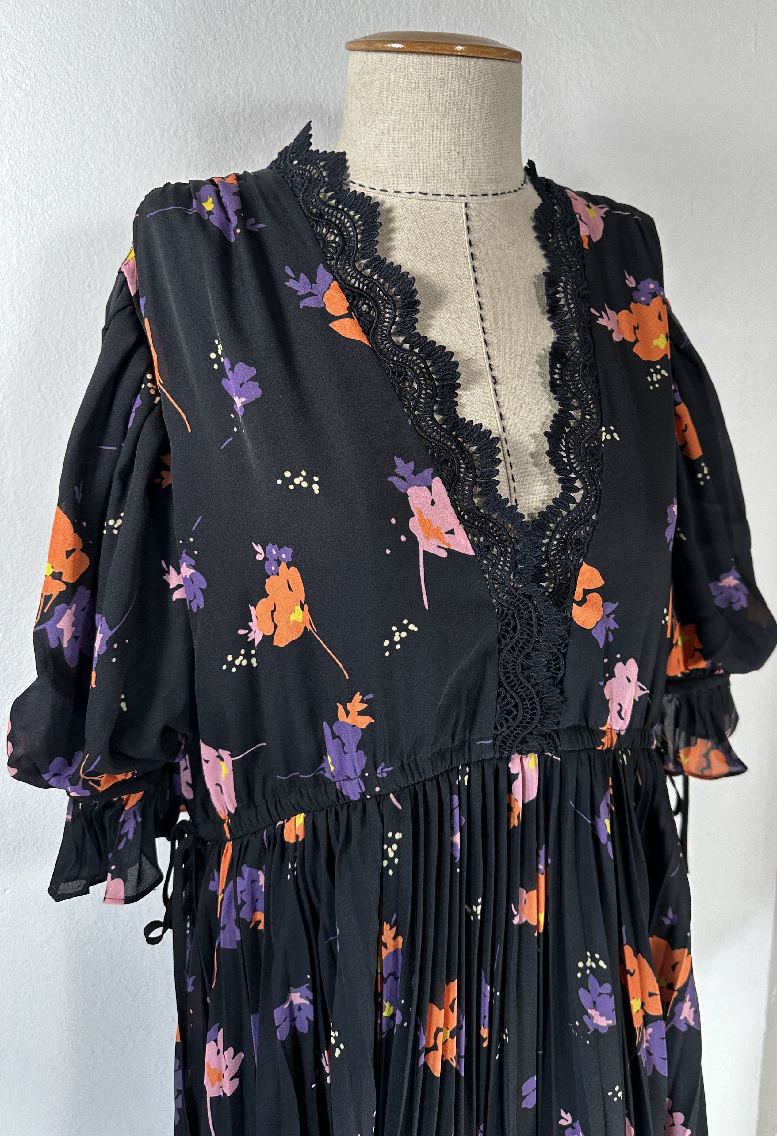 Self-Portrait Midi Dress Floral Size M / US 6-8 / IT 42-44 - 2 Thumbnail