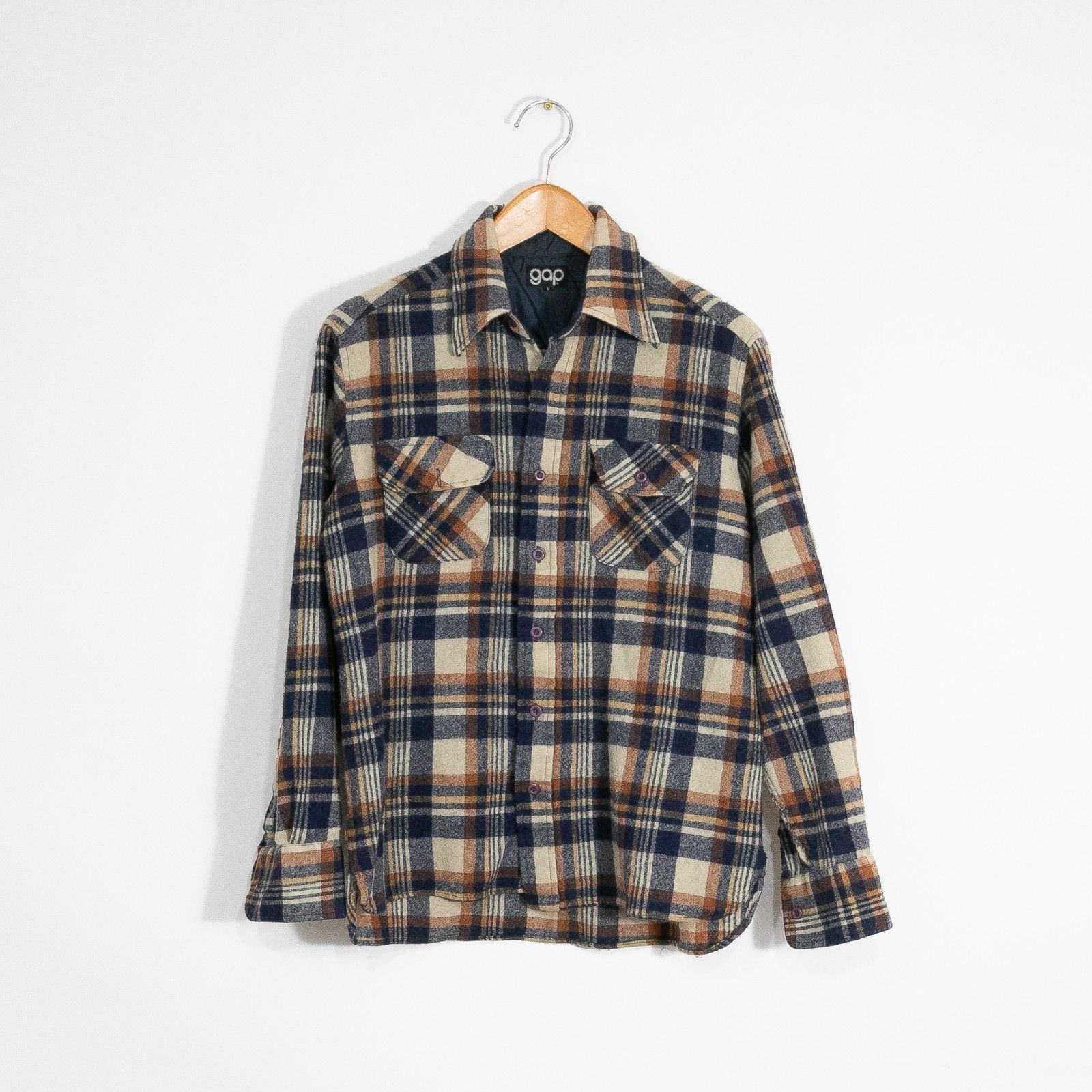 Gap Vintage 80s Gap Wool Blend Flannel Button Up Shirt Large Size US L / EU 52-54 / 3 - 1 Thumbnail