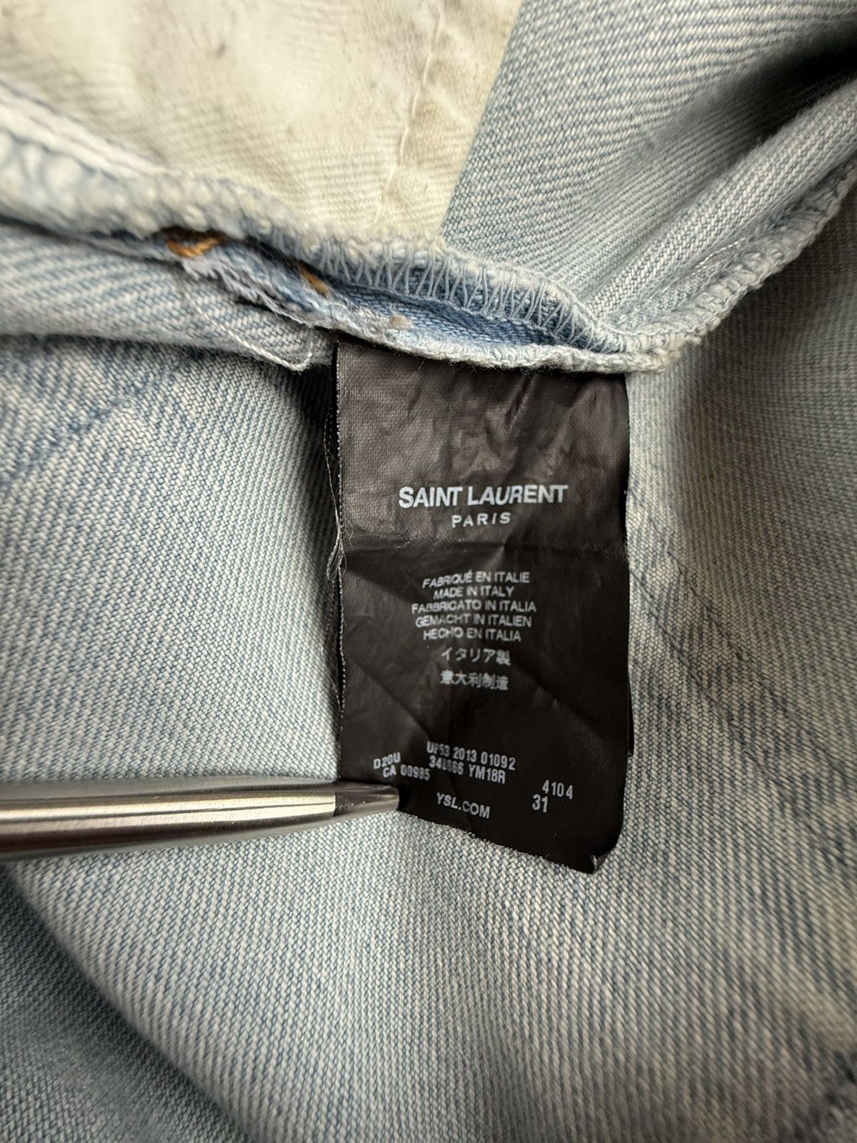 Saint Laurent Paris SS14 Saint Laurent light wash denim jeans Hedi Slimane 31 Size US 31 - 23 Thumbnail