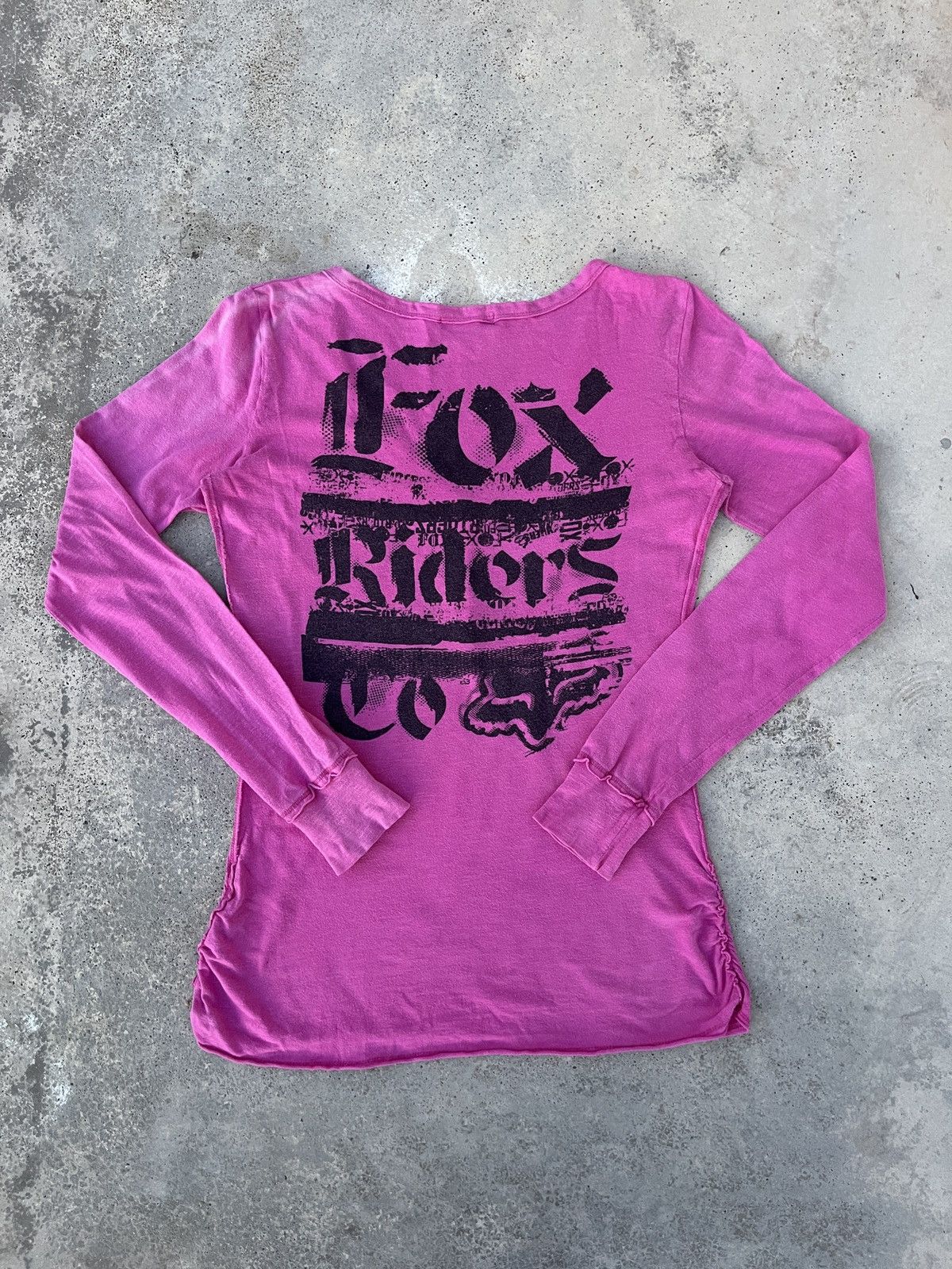 Affliction × Fox Racing × Le Grande Bleu (L.G.B.) Vintage Fox Riders Co Punk Gothic Long Sleeve T-Shirt Size US S / EU 44-46 / 1 - 1 Thumbnail