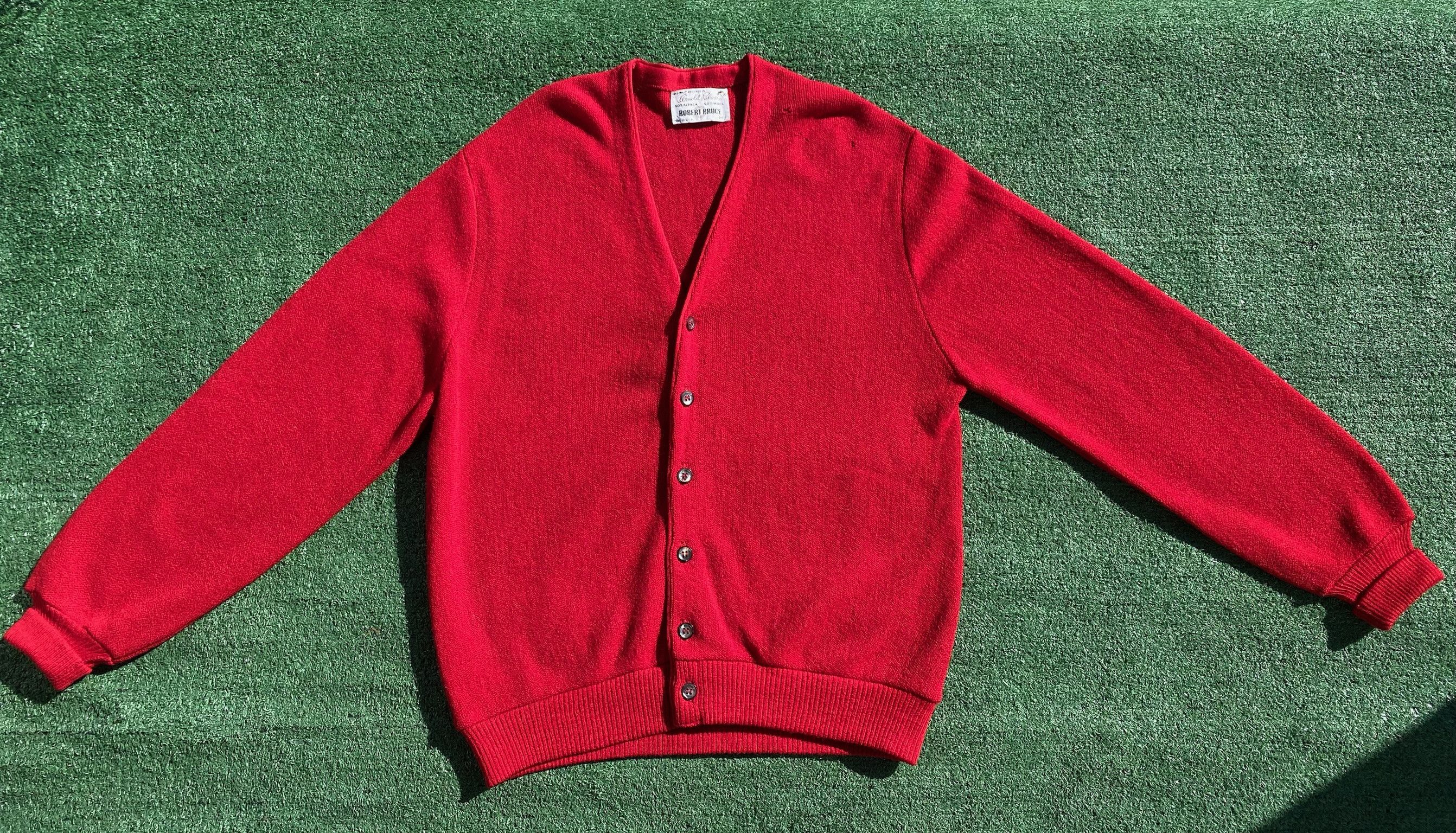 Vintage 60’s Arnold Palmer Alpaca Wool Distressed Cardigan Medium Size US M / EU 48-50 / 2 - 2 Thumbnail