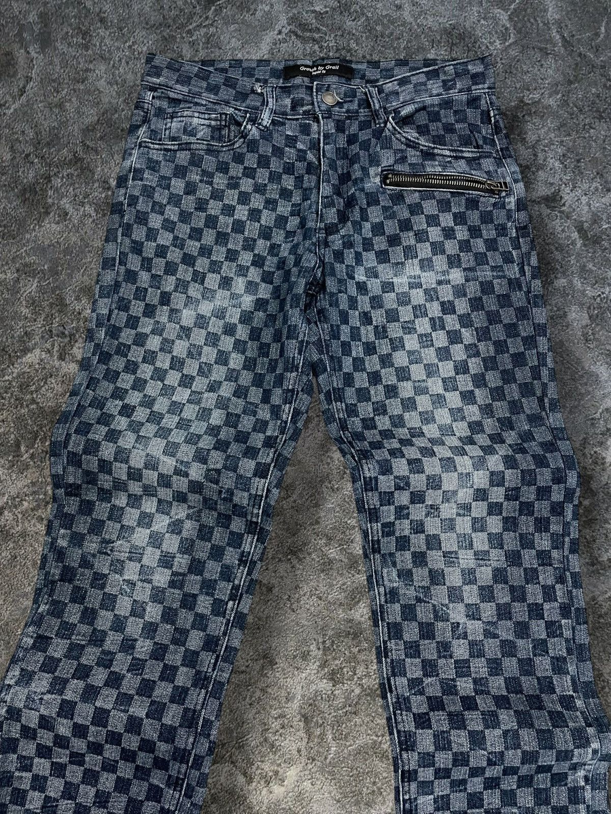 Japanese Brand Vintage Japan Designer Growth by Grail Square Checkered Punk Size US 29 - 5 Thumbnail