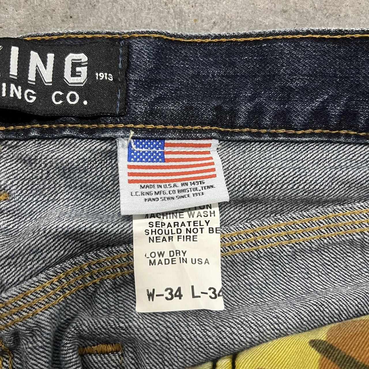 Japanese Brand × Vintage Vintage Y2K/90s Grunge Dark Wash MadeInUSA Denim Jeans! Size US 34 / EU 50 - 8 Thumbnail