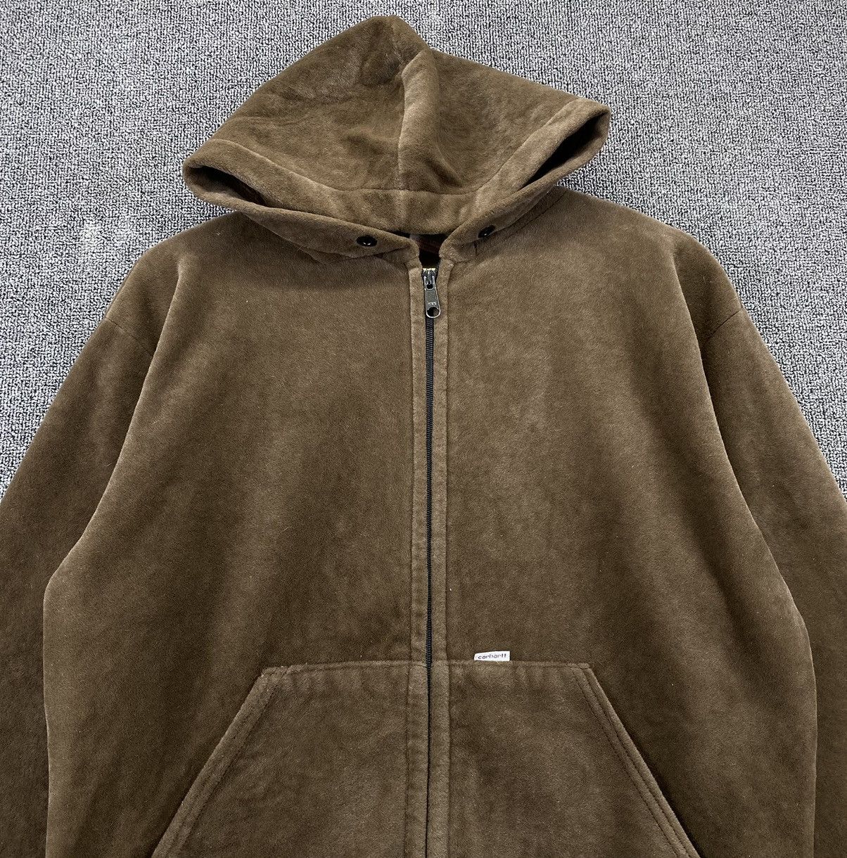 Carhartt Vintage 1990s Carhartt Fleece Faux Fur Zip Up Hoodie Jacket Size US M / EU 48-50 / 2 - 5 Thumbnail