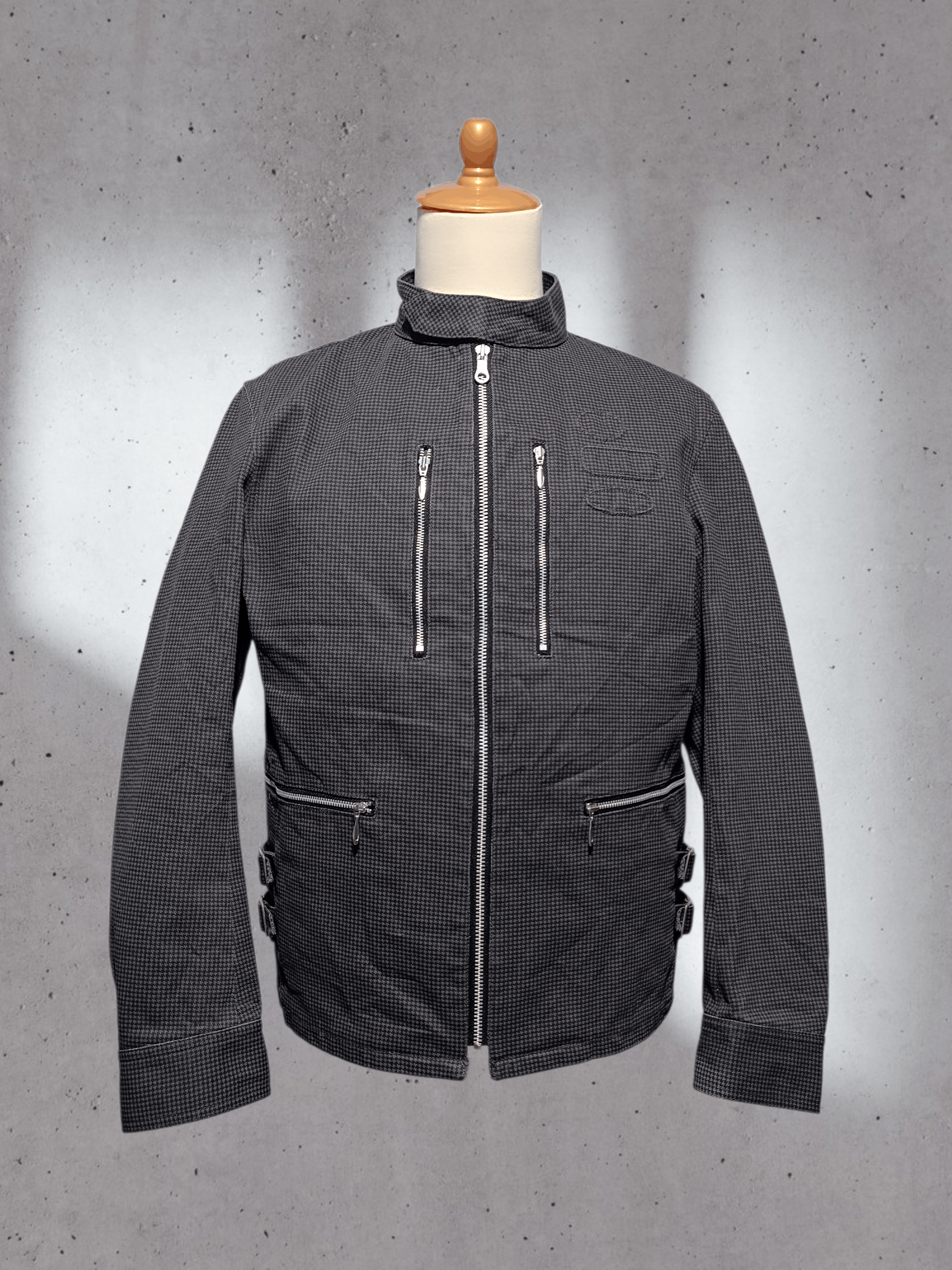 Japanese Brand Vintage Canvas Biker Jacket Monogram Pattern Size US M / EU 48-50 / 2 - 1 Thumbnail