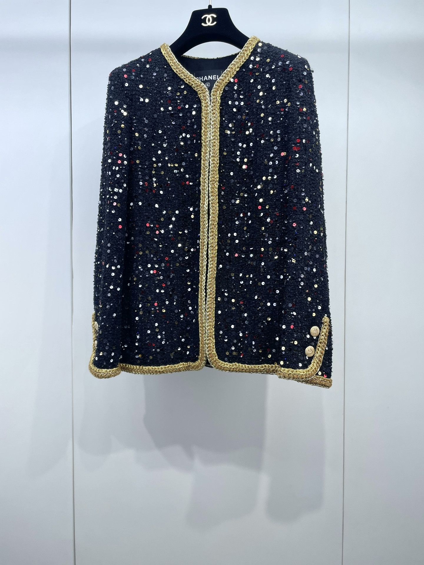 Chanel Chanel Colorful Sequin Black Gold Coat Size S / US 4 / IT 40 - 1 Thumbnail