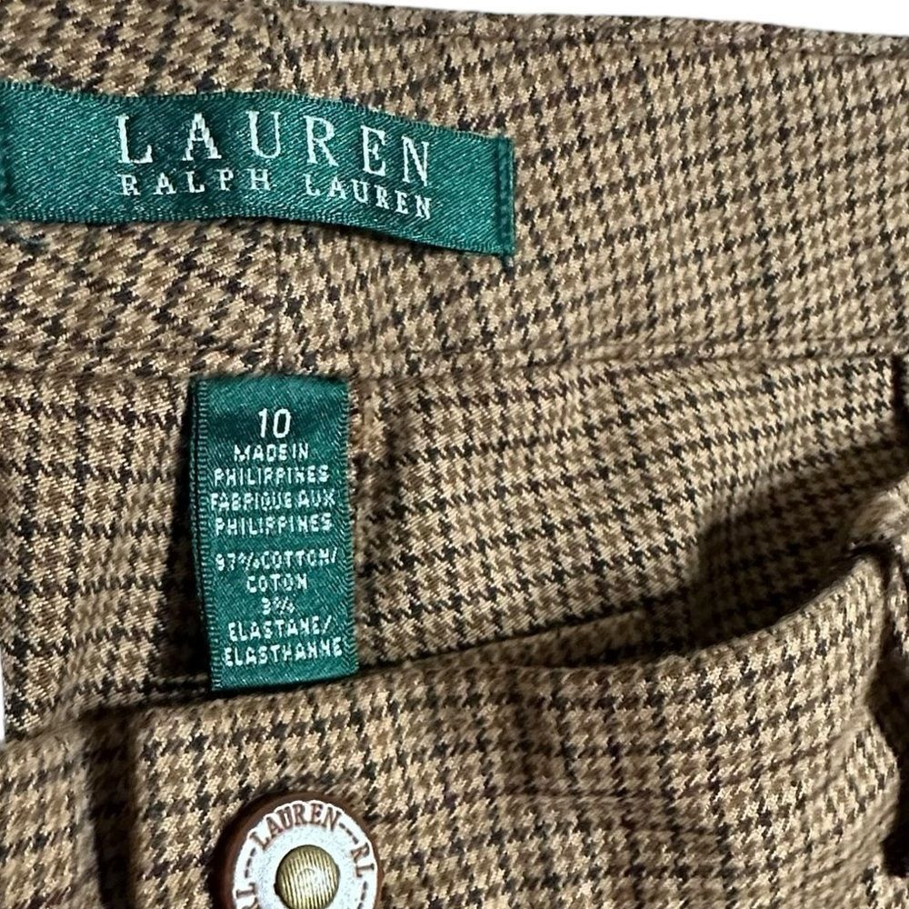 Lauren Ralph Lauren Vintage Lauren Tan Houndstooth Flannel Slimfit Dress Pants S Size 32" / US 10 / IT 46 - 7 Thumbnail