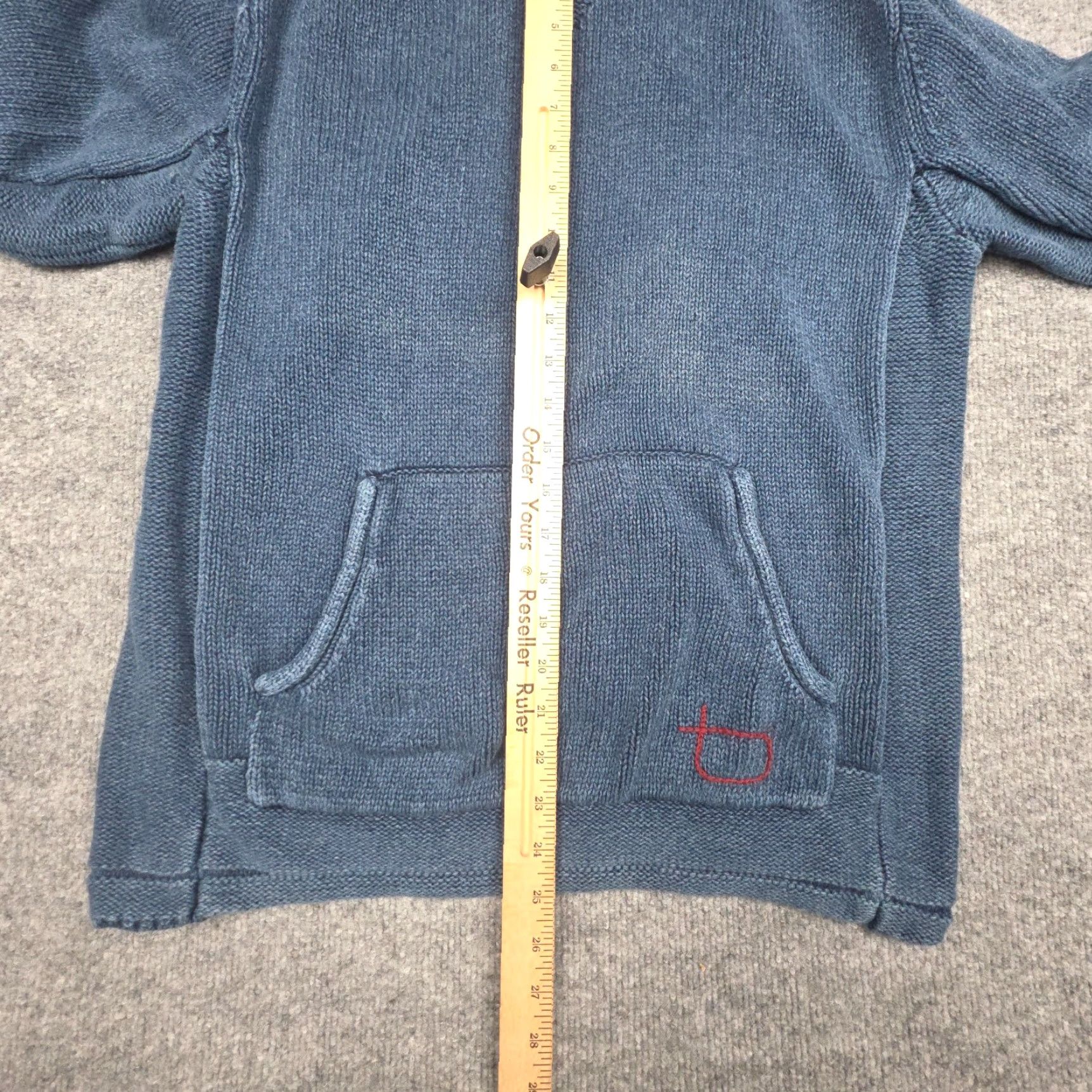 Gap VINTAGE Gap Hoodie Womens Medium Blue Faded Heavy Knit Oversized Fit Pullover Hooded Knit Sweater Size M / US 6-8 / IT 42-44 - 7 Thumbnail