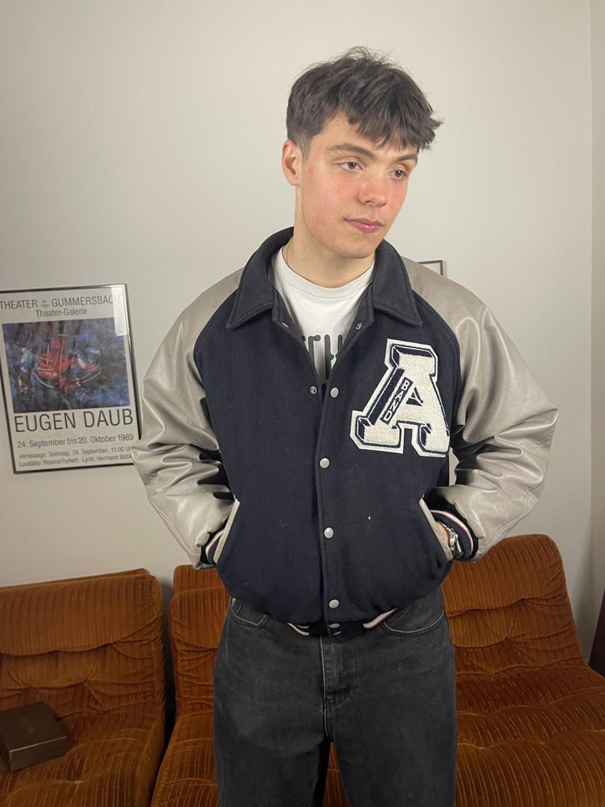 Other Vintage - Black and Grey Varsity Size US M / EU 48-50 / 2 - 5 Thumbnail
