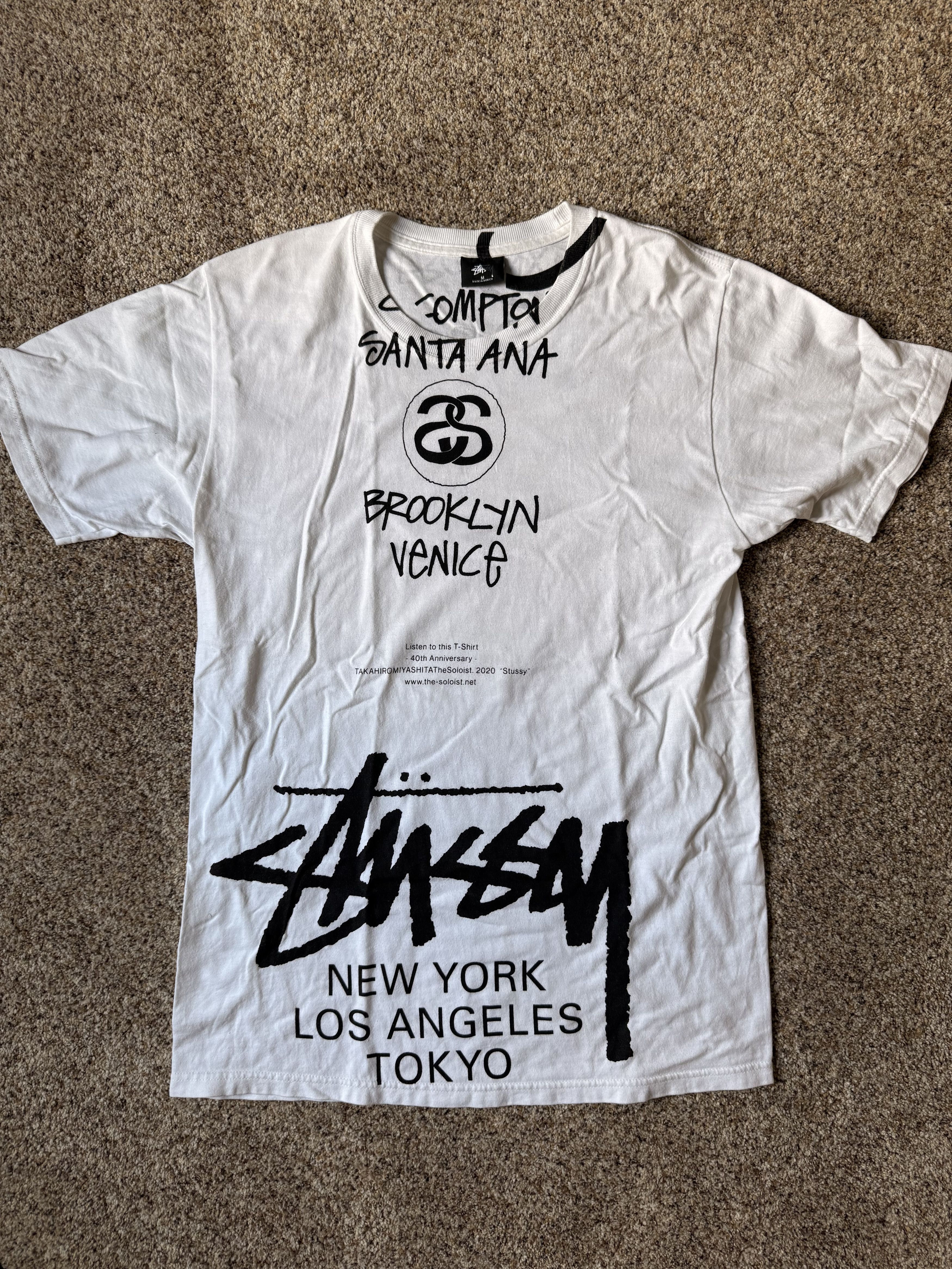 stussy x the soloist 40周年 Tee Mサイズ ソロイスト Stussy x Takahiro Miyashita The Soloist World Tour