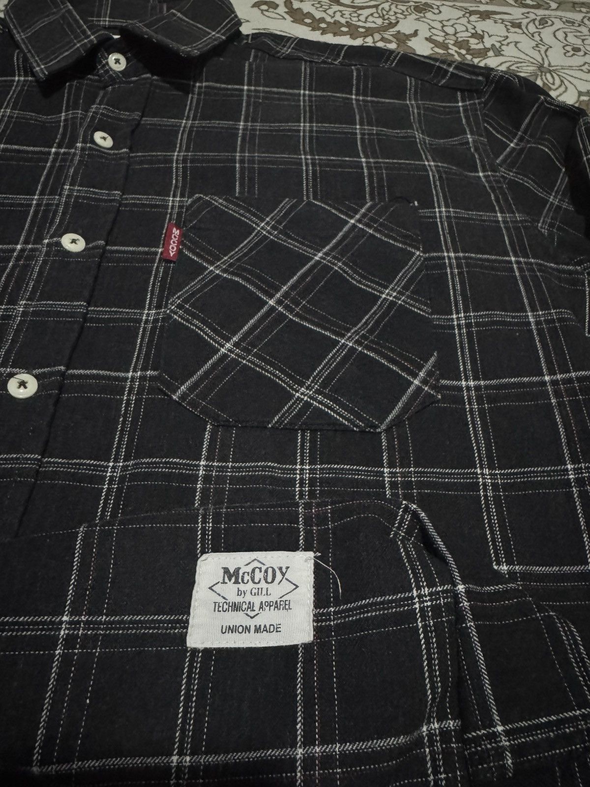 The Real McCoy's × Vintage Vtg McCoys Gill Boxy Flannel L/S Technical Apparel Shirt Size US L / EU 52-54 / 3 - 6 Thumbnail