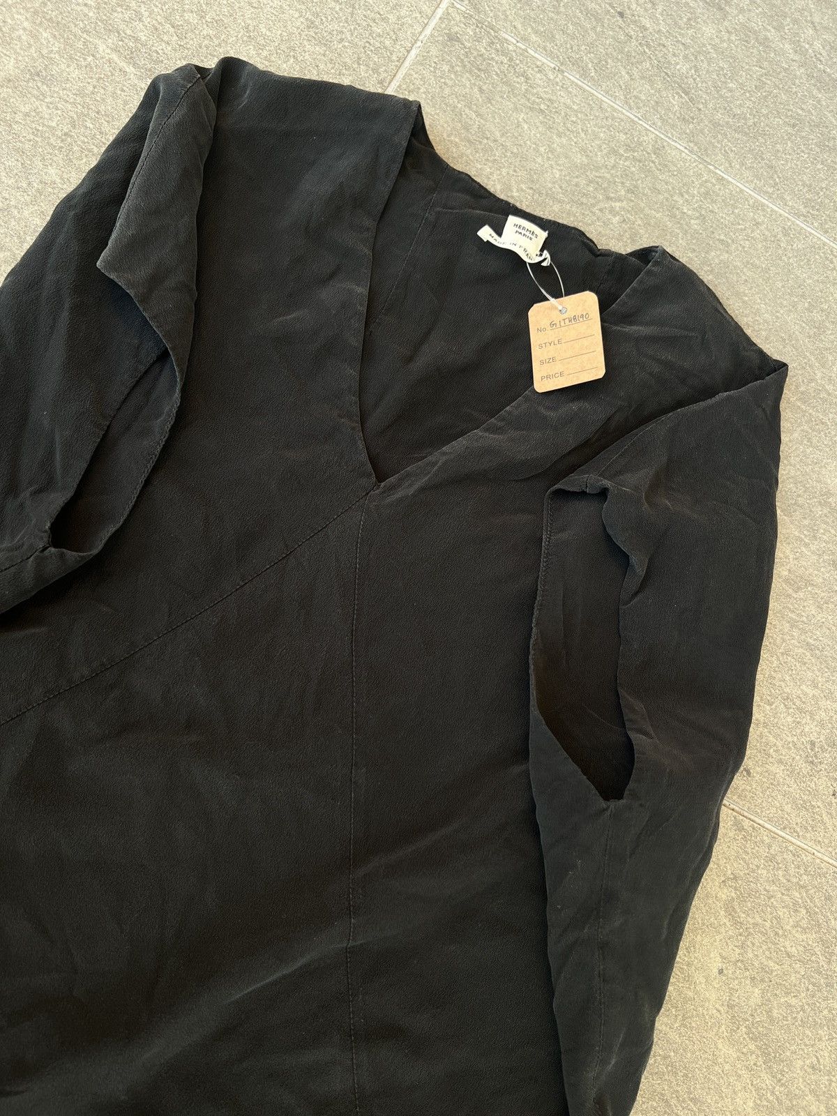 Hermes Rare Vintage Hermès Paris Black Silk Sleeveless Top – France Size S / US 4 / IT 40 - 4 Thumbnail