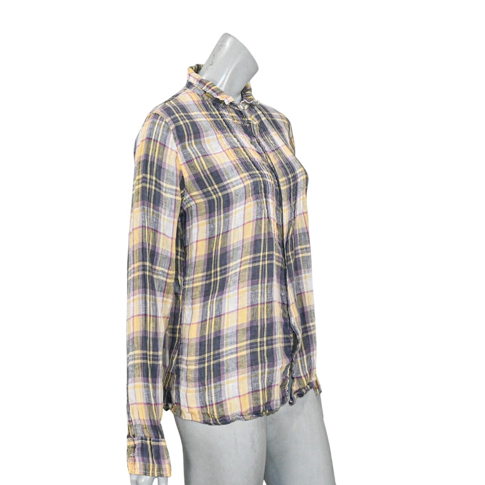 CP Shades CP SHADES Linen Button up Shirt pleaded front plaid Medium Size M / US 6-8 / IT 42-44 - 4 Thumbnail
