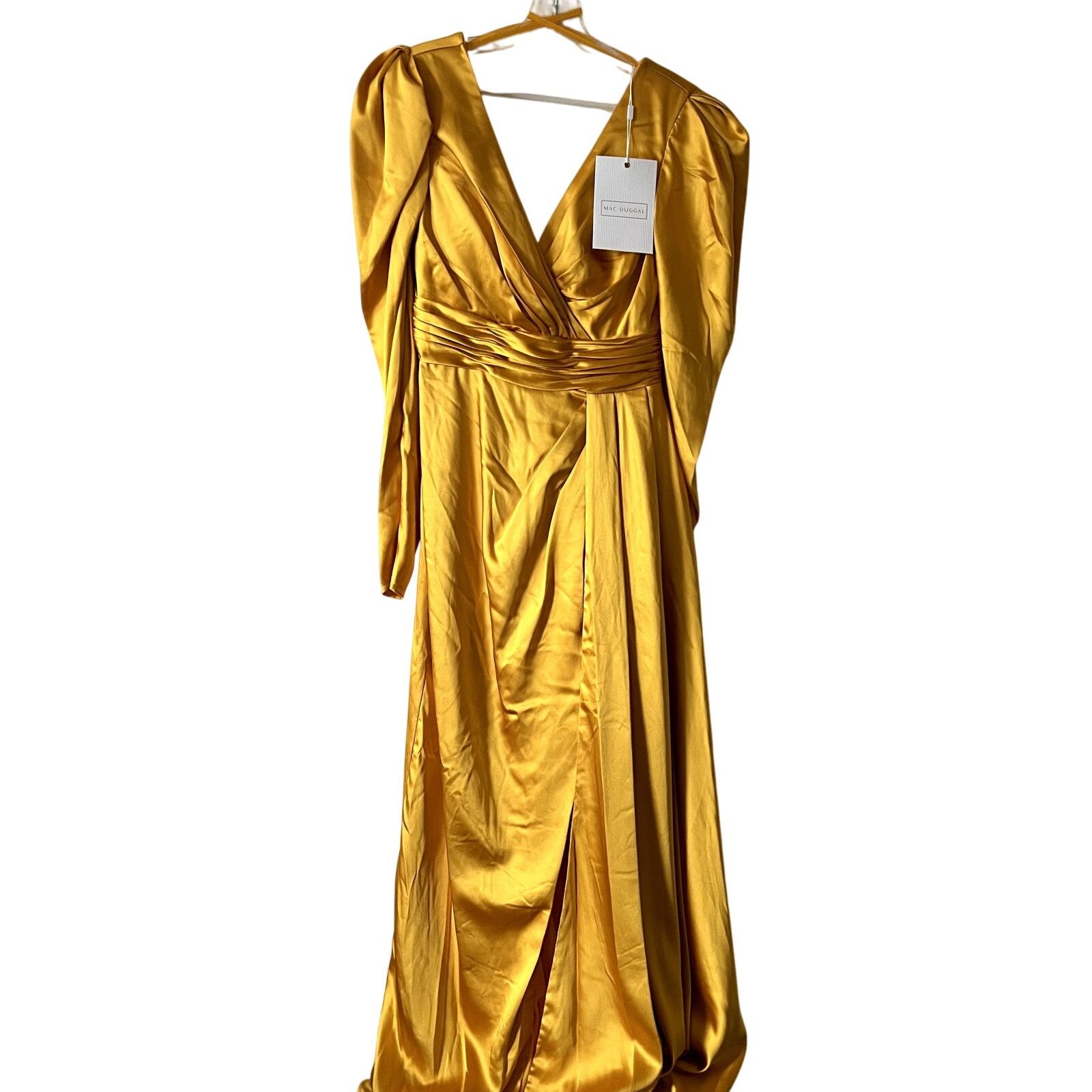 MACH & MACH Mac Duggal Satin A-line gown maxi dress marigold size 6 UB Size M / US 6-8 / IT 42-44 - 4 Thumbnail
