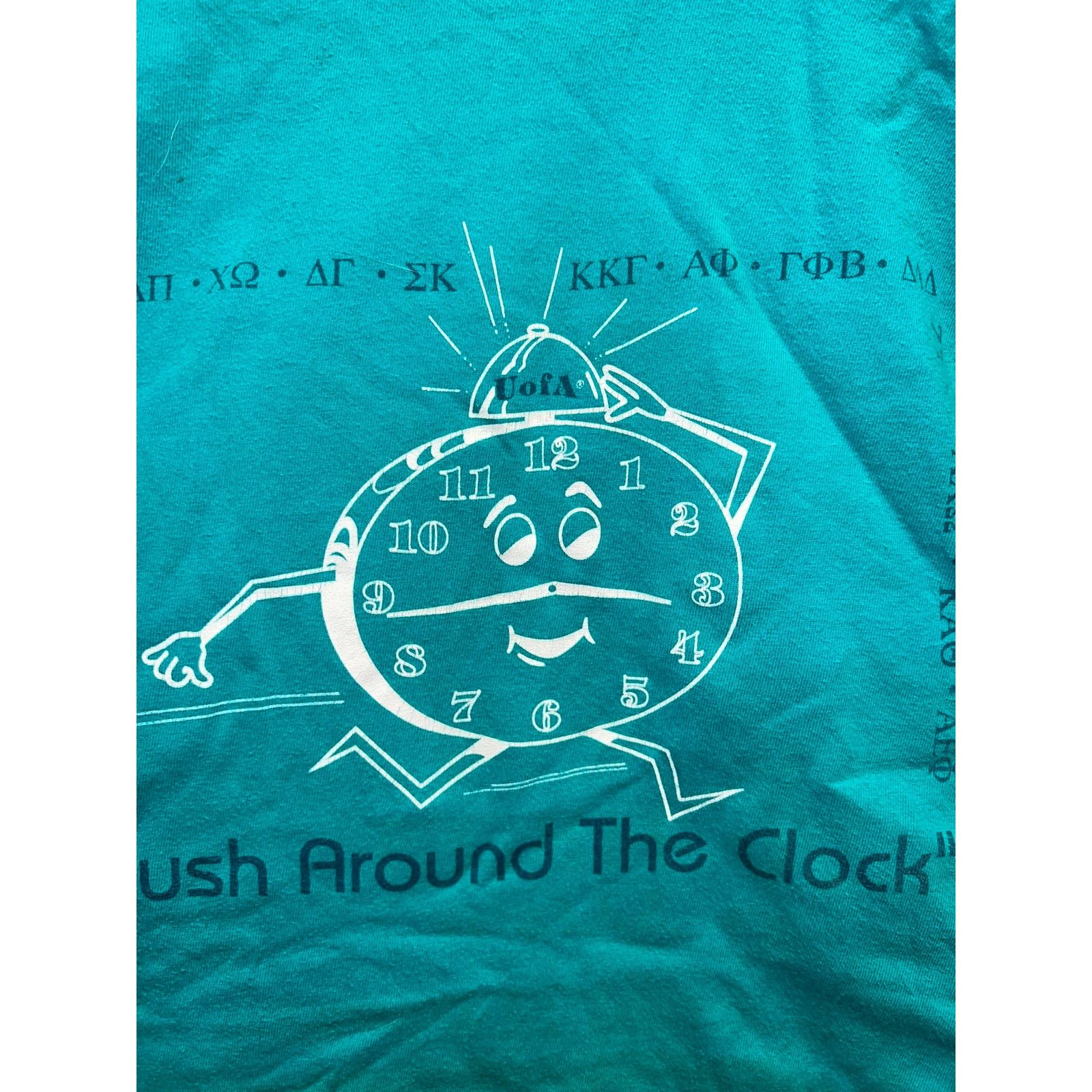 Hanes Vintage U of A Shirt Kappa Rush Around The Clock Tee 90s XL Size US XL / EU 56 / 4 - 6 Thumbnail
