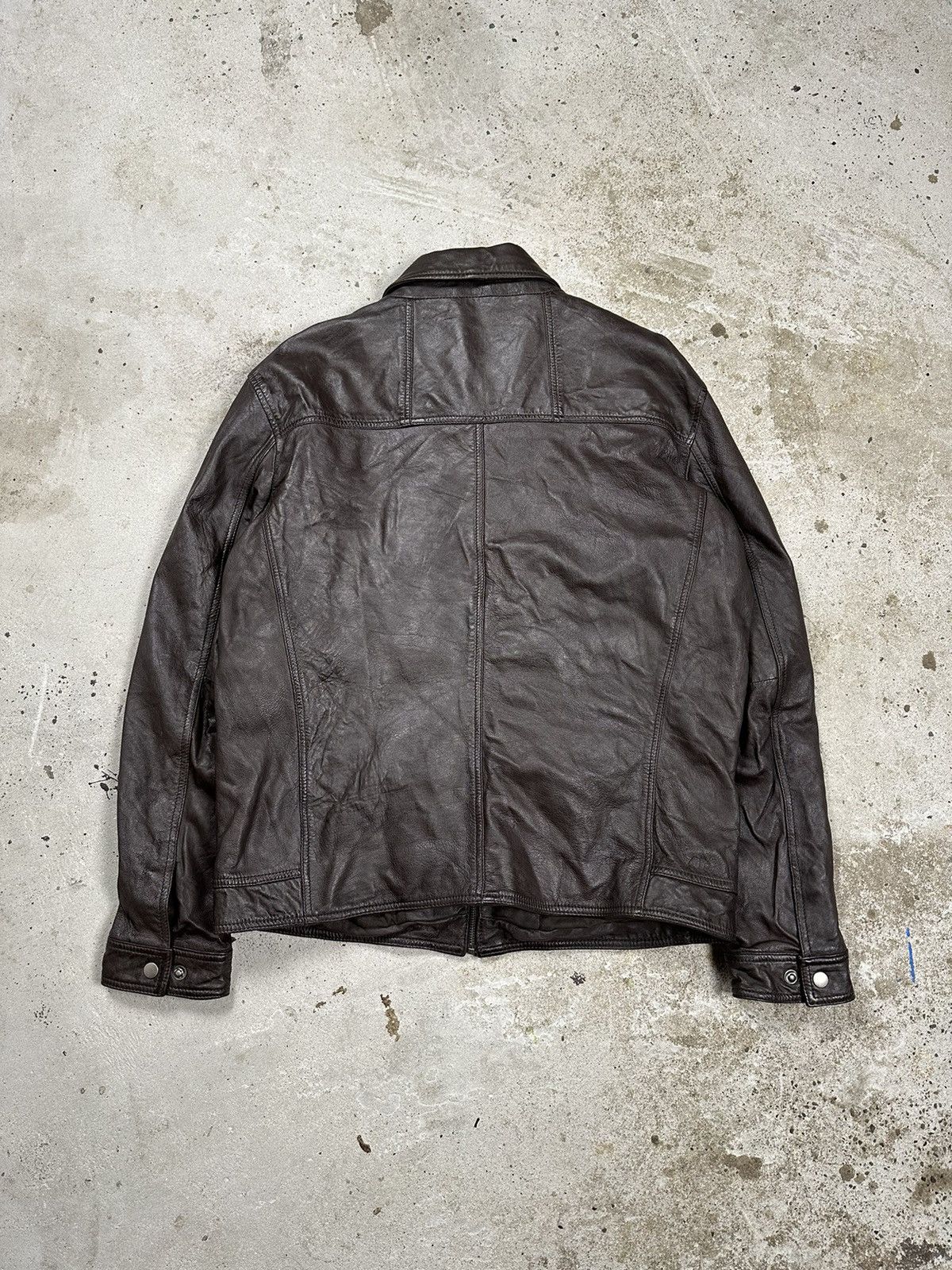 Genuine Leather × Vintage ‼️ Vintage y2k Brown Lamb Leather Jacket Size US L / EU 52-54 / 3 - 2 Thumbnail